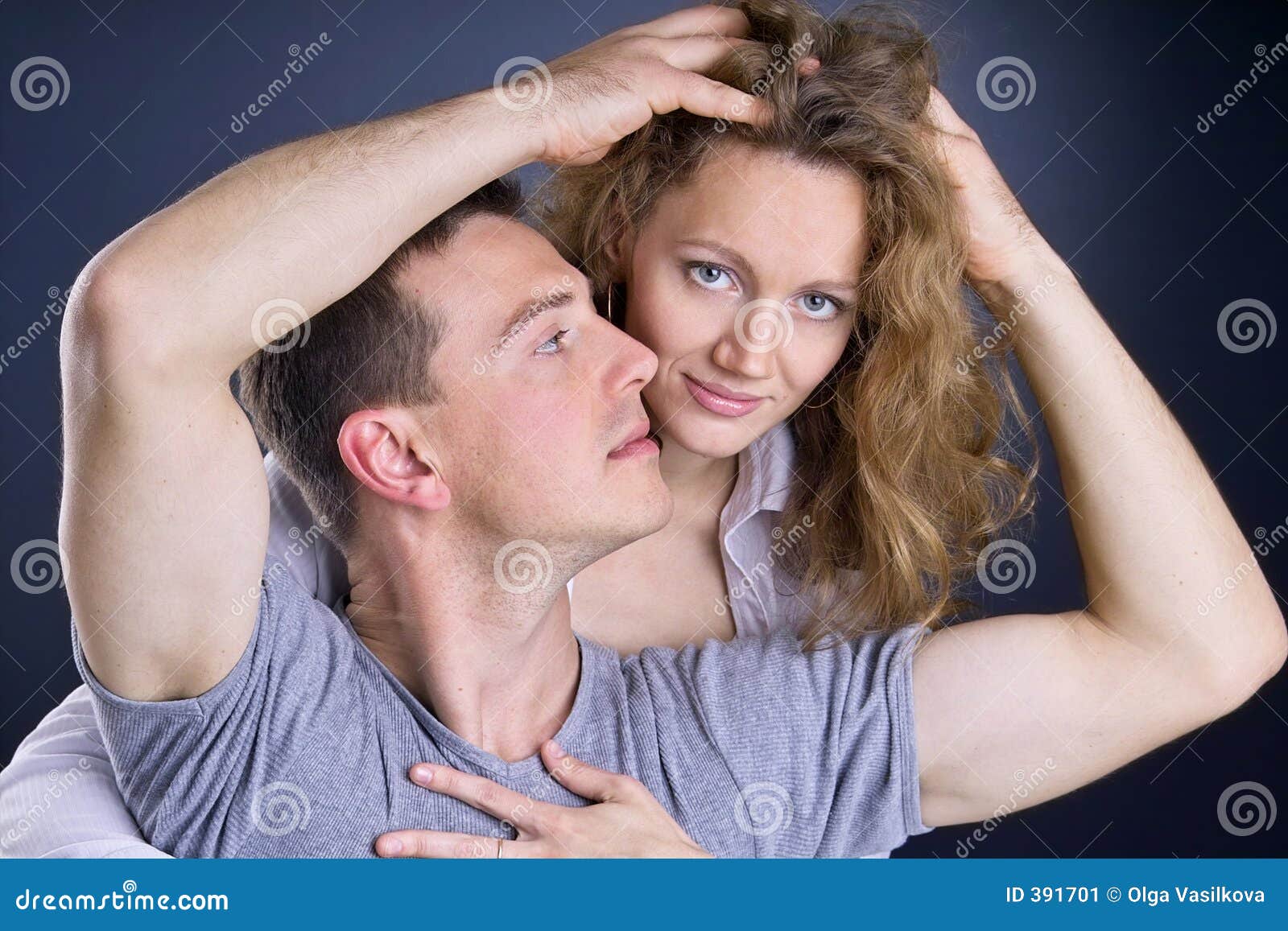 Touching your hair stock image. Image of face, happy, lips 391701