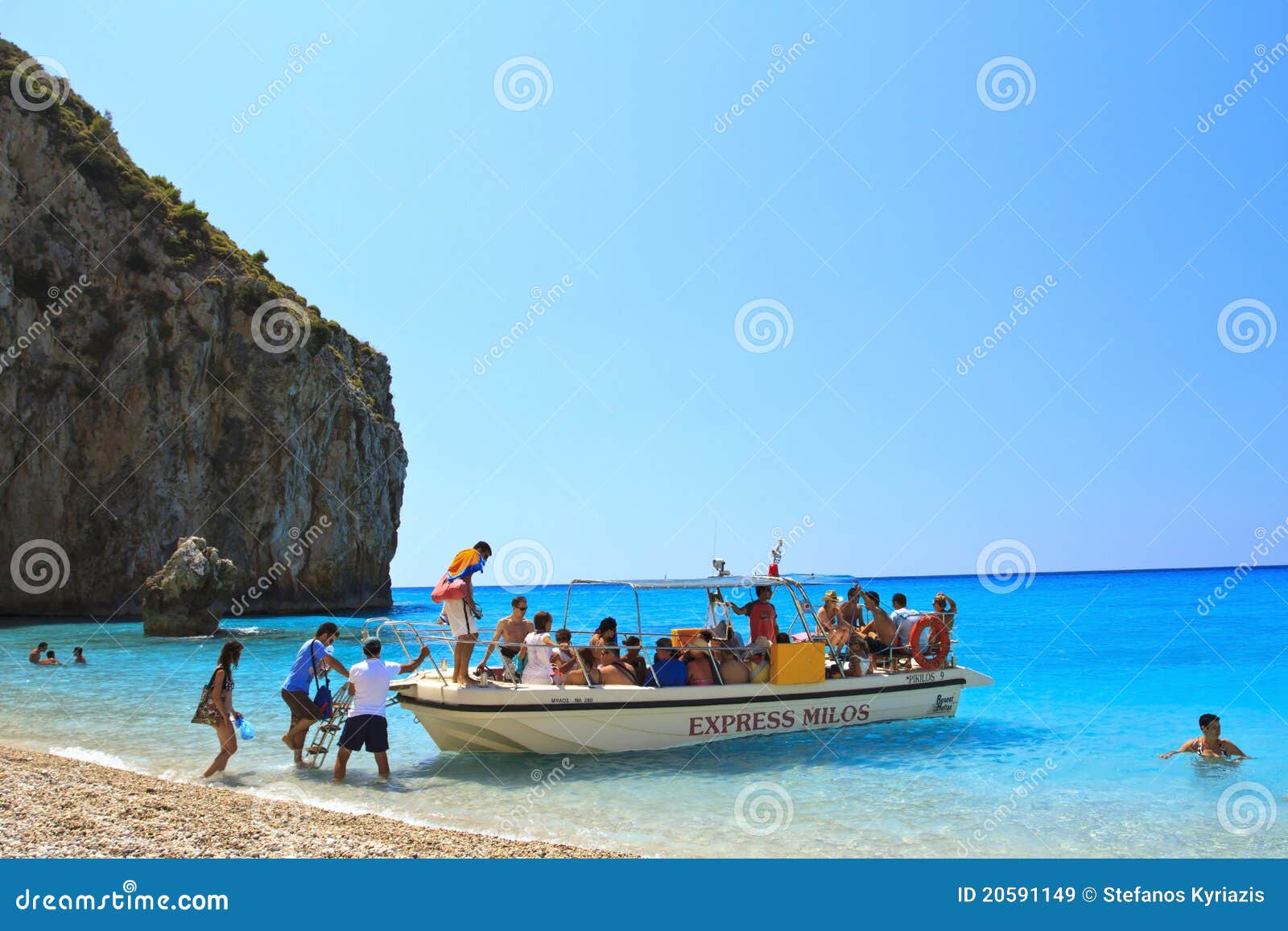 Tour boat in Greece editorial stock image. Image of leisure - 20591149