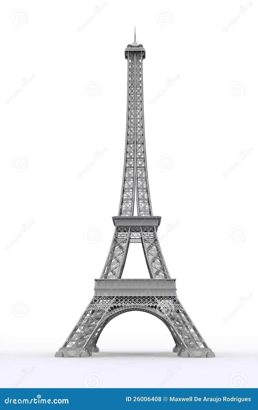 Tour Eiffel dans 3D illustration stock. Illustration du faisceaux