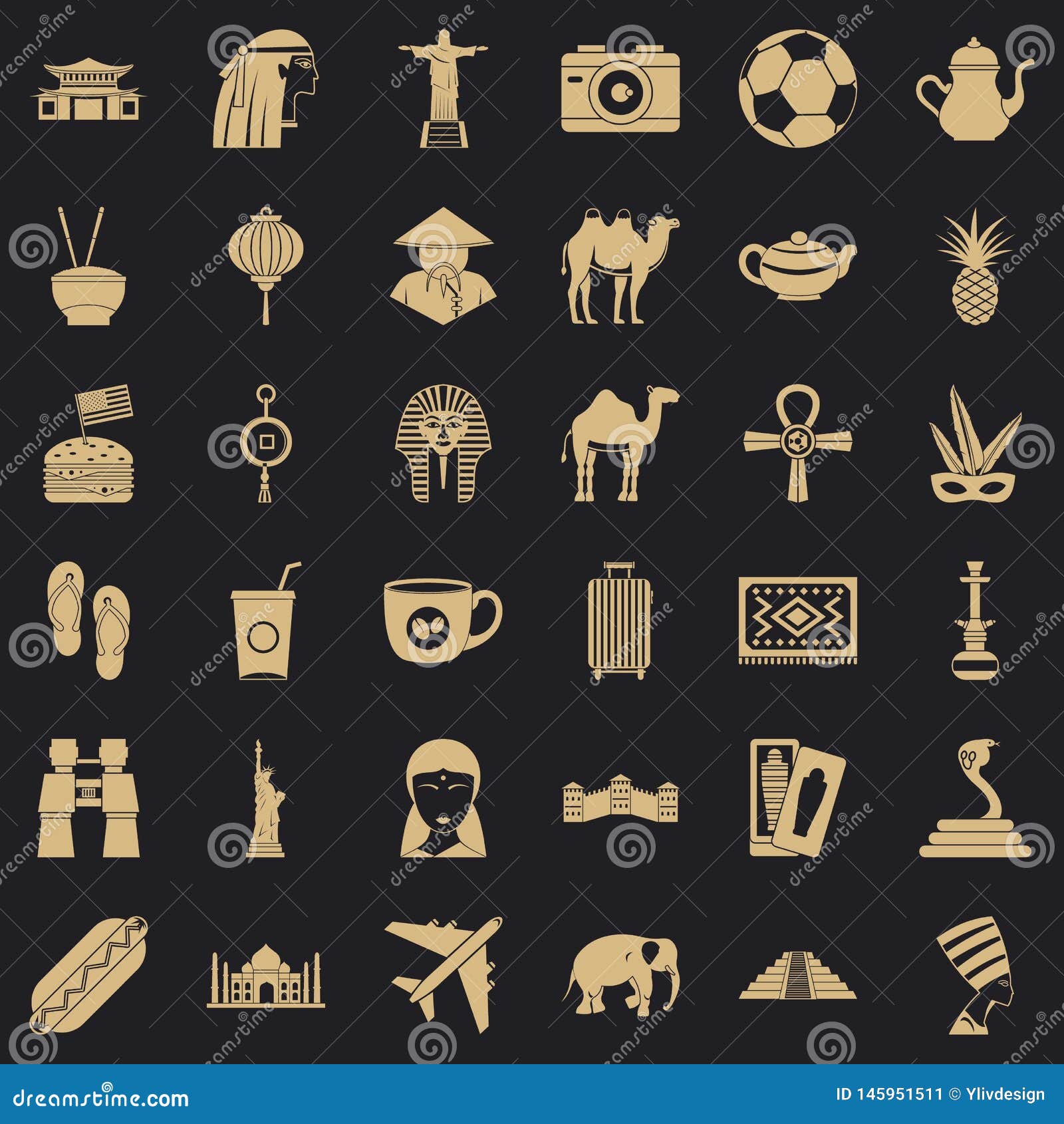 tour icons set, simple style