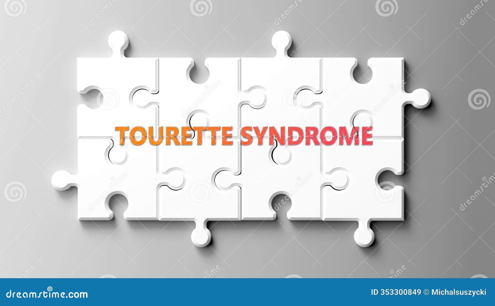 tourette syndrome complex like a puzzle - pictured as word tourette syndrome on a puzzle pieces