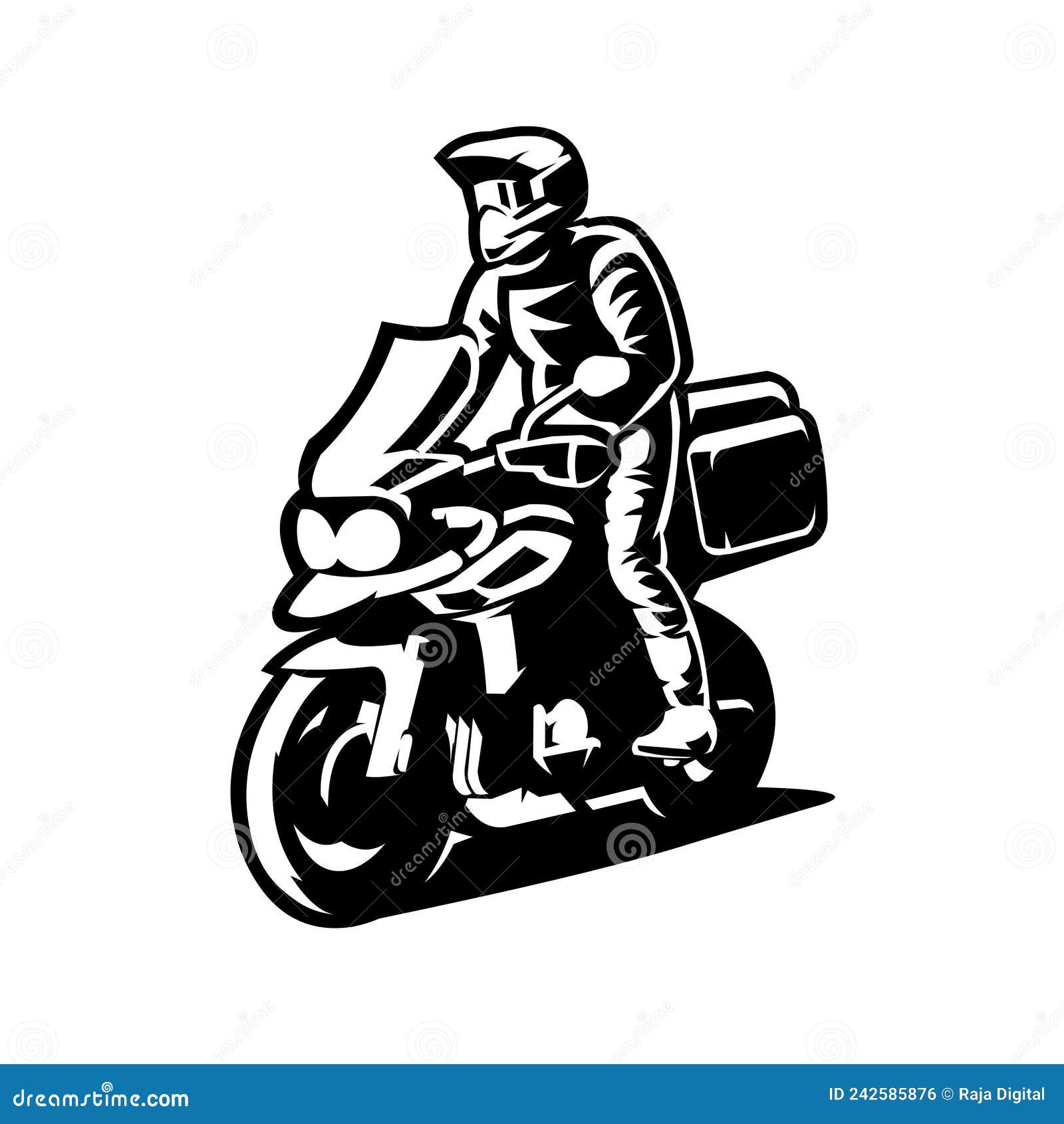touring motorbike silhouette  adventure  on white background