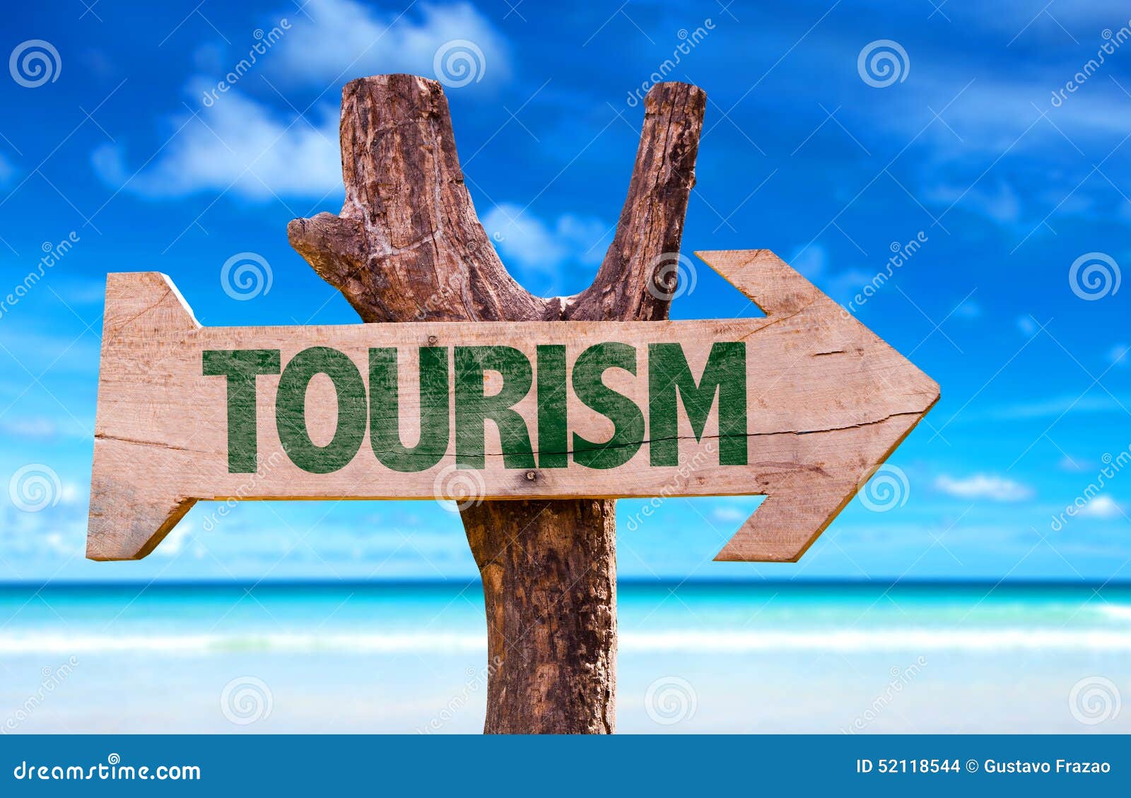 Tourism Sign with a Beach on Background Stock Photo - Image of resort,  relax: 52118544