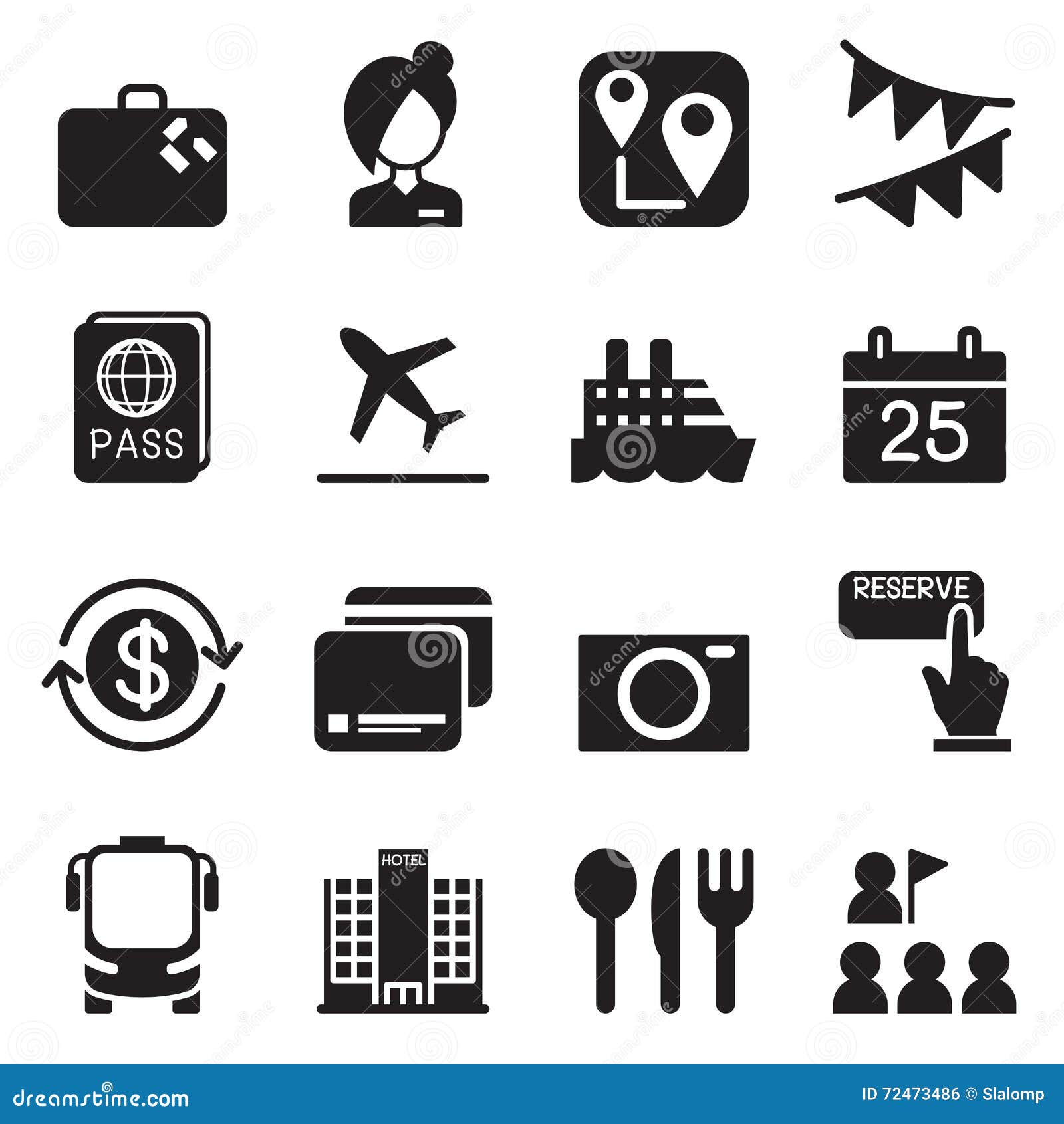 Tourism & Tourist Icons Set Vector Illustration Stock Vector ...