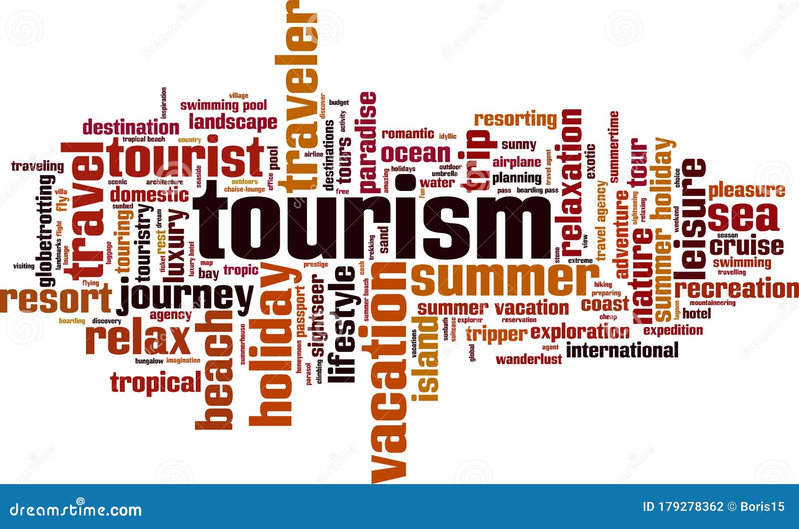 Tourism Word Cloud Stock Vector Illustration Of Summer