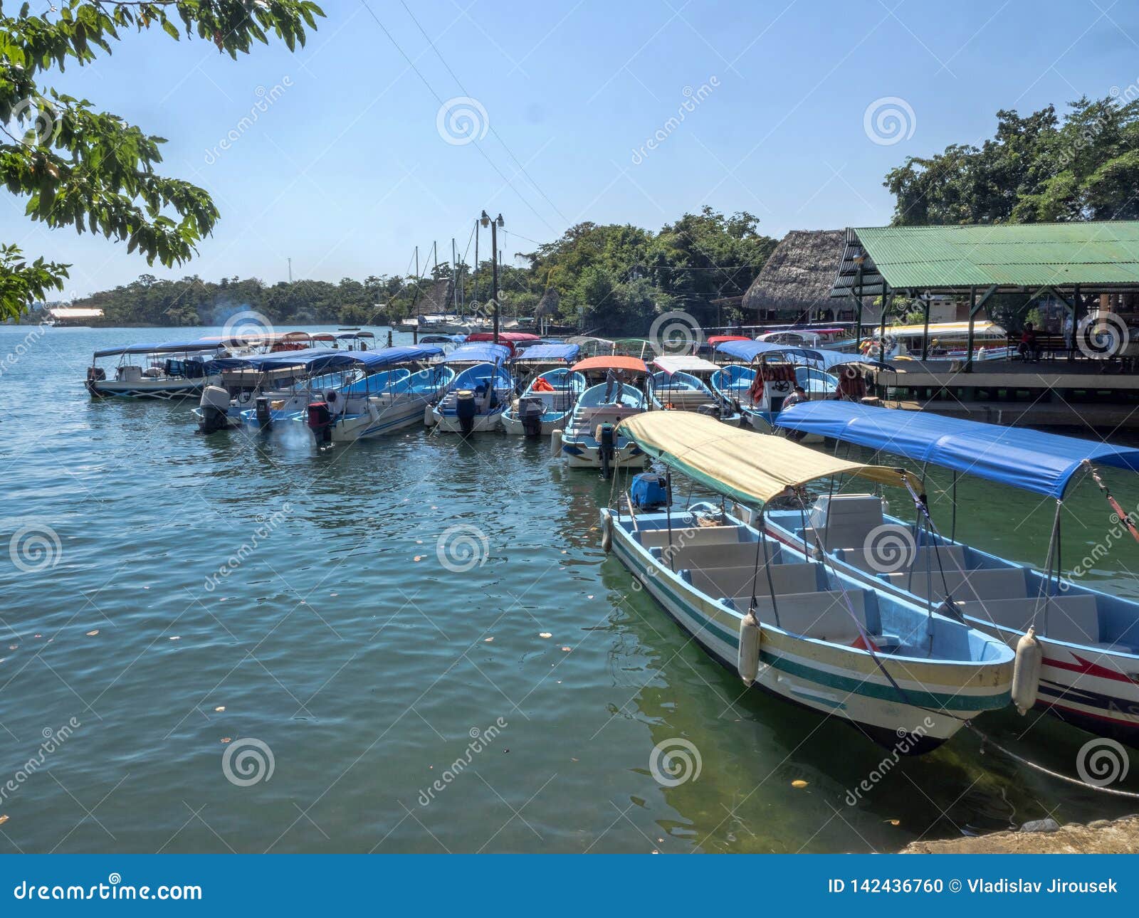 Tourist Boats on Rio Dulce, Guatemala Stock Photo Image of transport