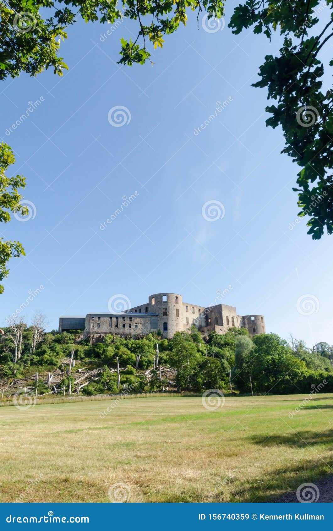 the tourist destination borgholm castle ruin in sweden
