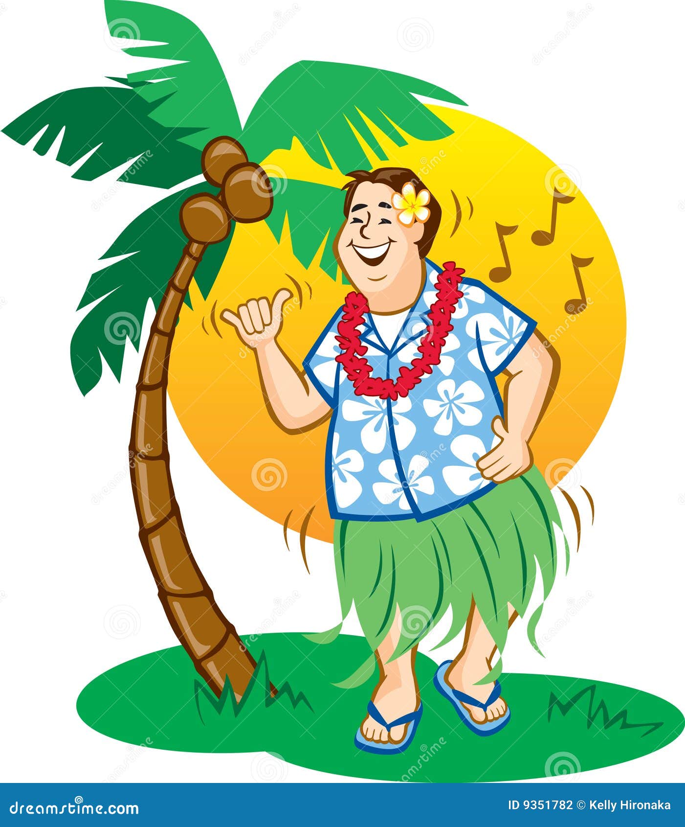Tourist Hula Dance stock illustration. Image of frangipani - 9351782