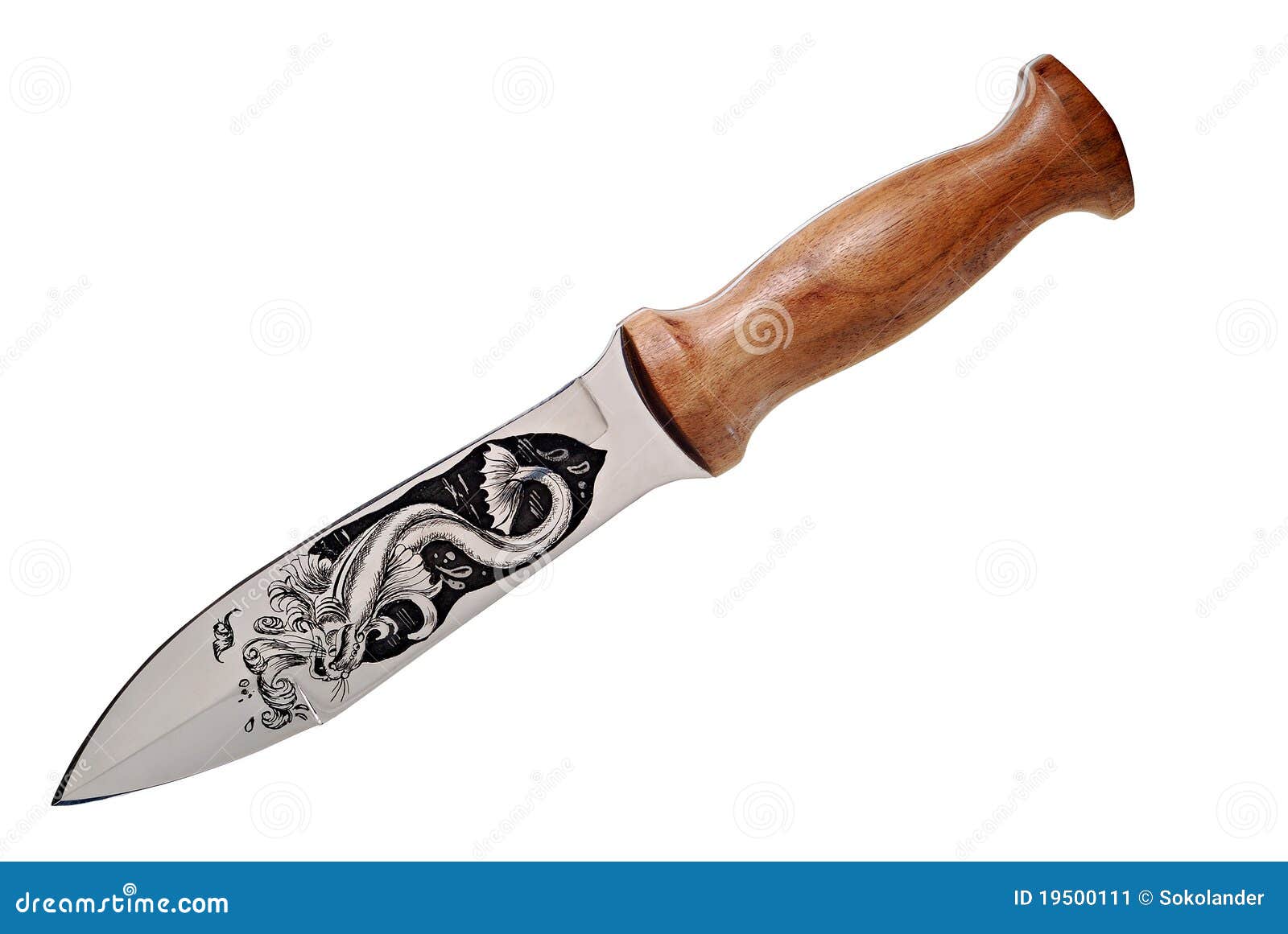 Tourist Knife with an Ornament Stock Image Image of handle, steel