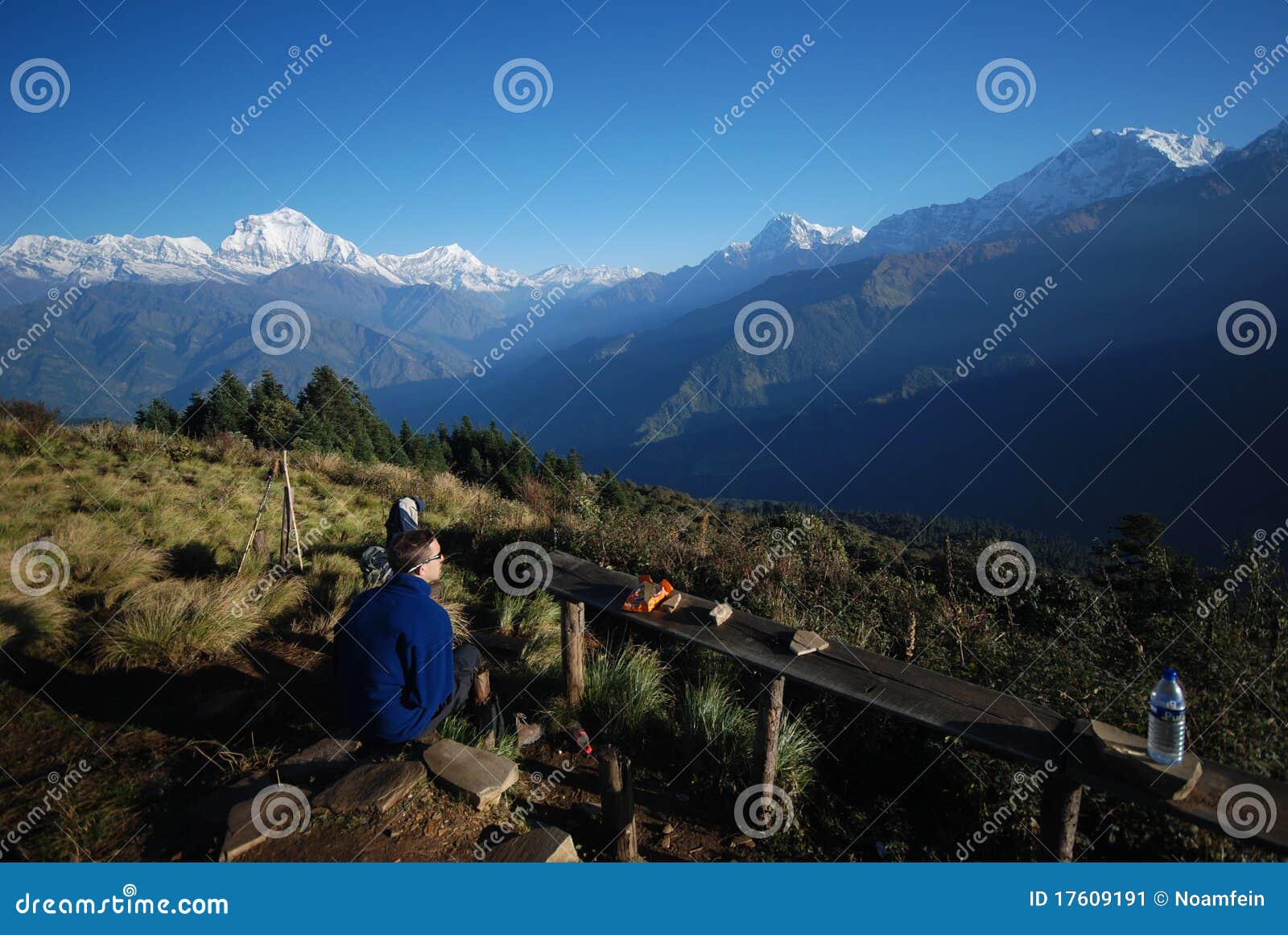 tourist in nepal enjoying the views