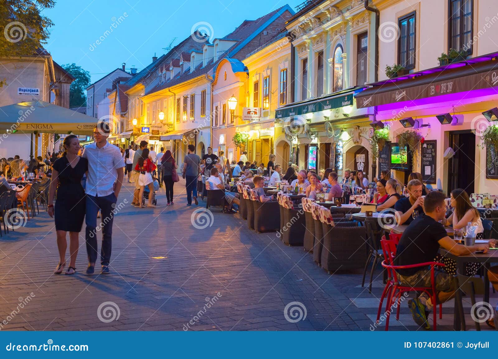 Tourist Restaurants Old Town. Zagreb Editorial Photo - Image of capital