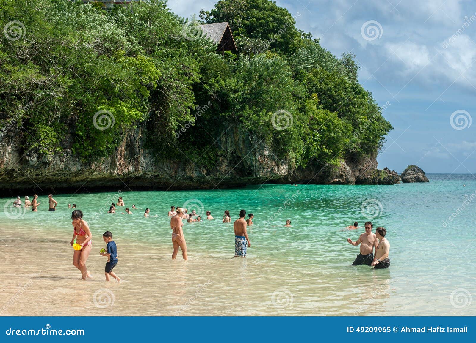 Tourist Swimming At A Private Beach In Bali Editorial Image - Image