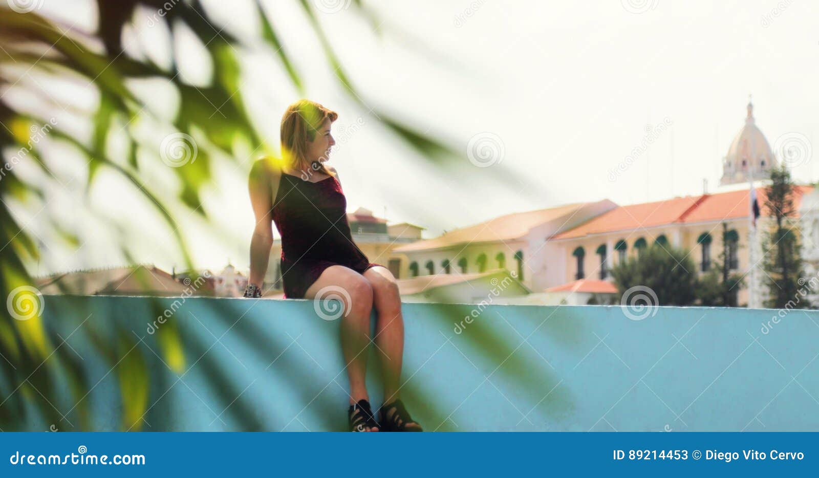 tourist woman vacationing in panama city casco antiguo