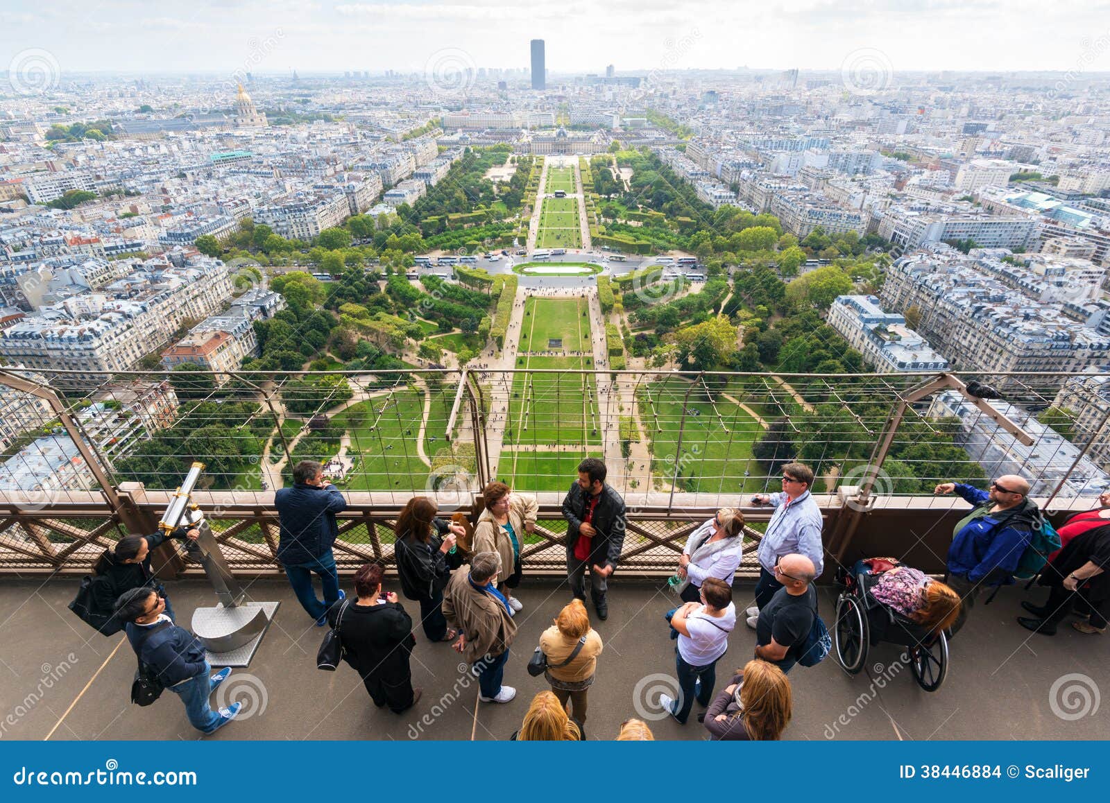 Observation Deck of the Eiffel Tower in Paris Editorial Stock