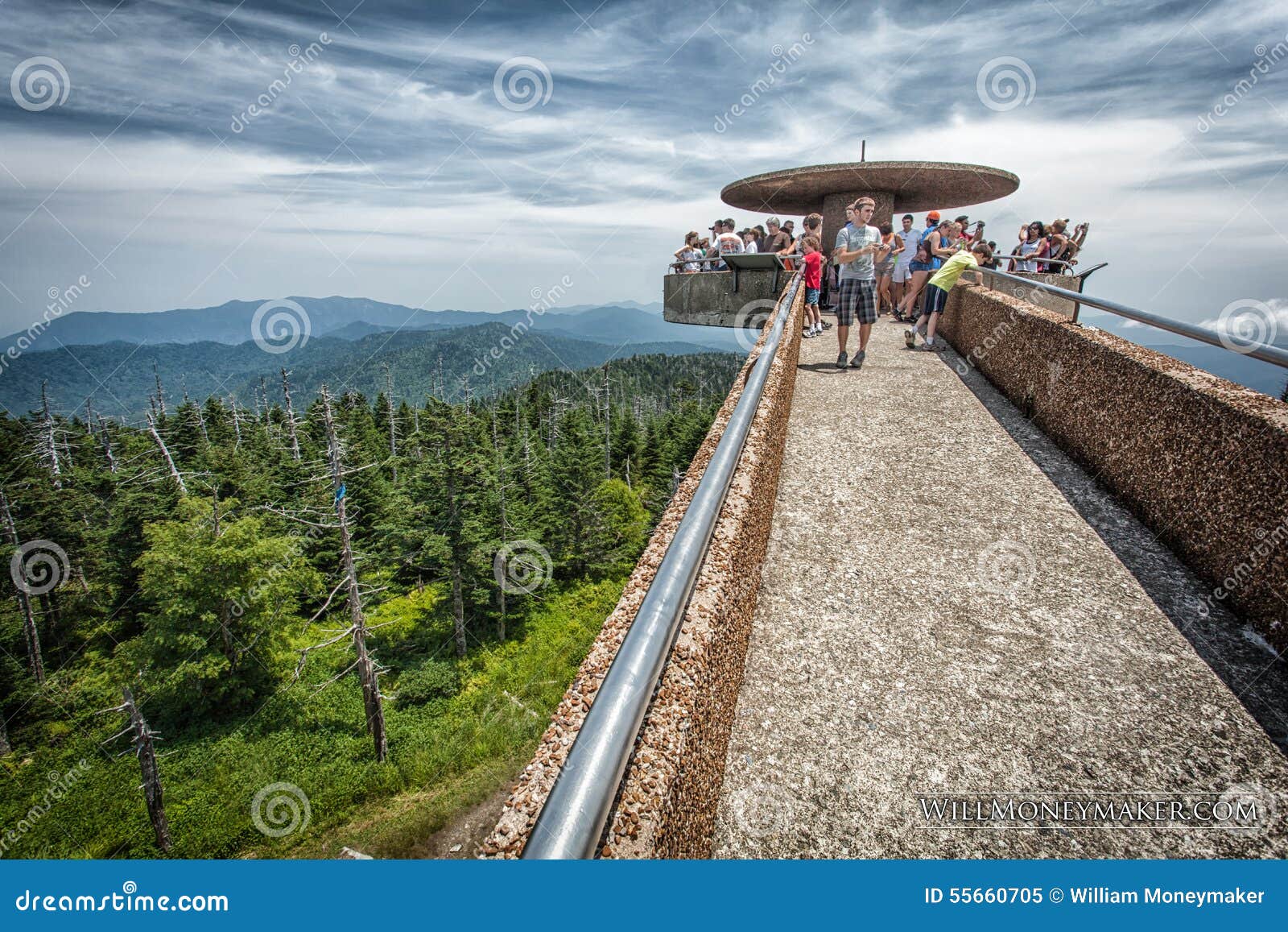 tourists on observation deck