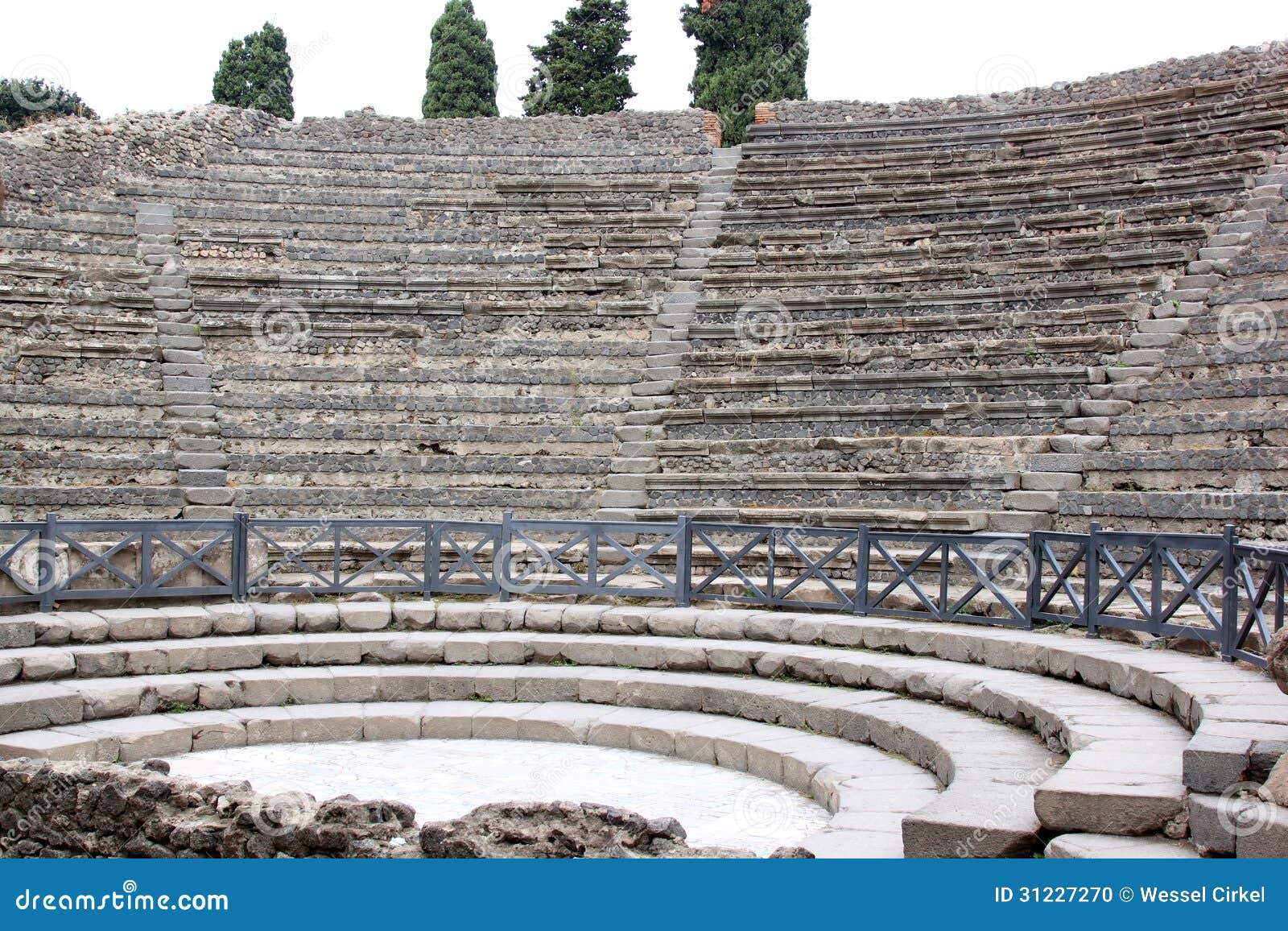 teatro piccolo in the ancient roman pompeii, italy