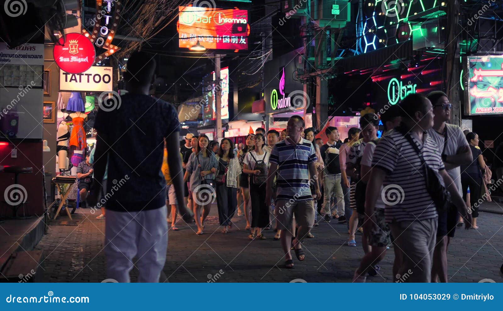 Tourists At Popular Walking Street In Pattaya Thailand Sexual Tourism And Prostitution In Asia