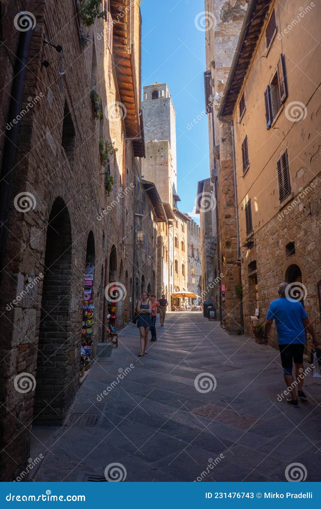 Streets of San Gimignano, Tuscany, Italy Editorial Stock Photo - Image ...