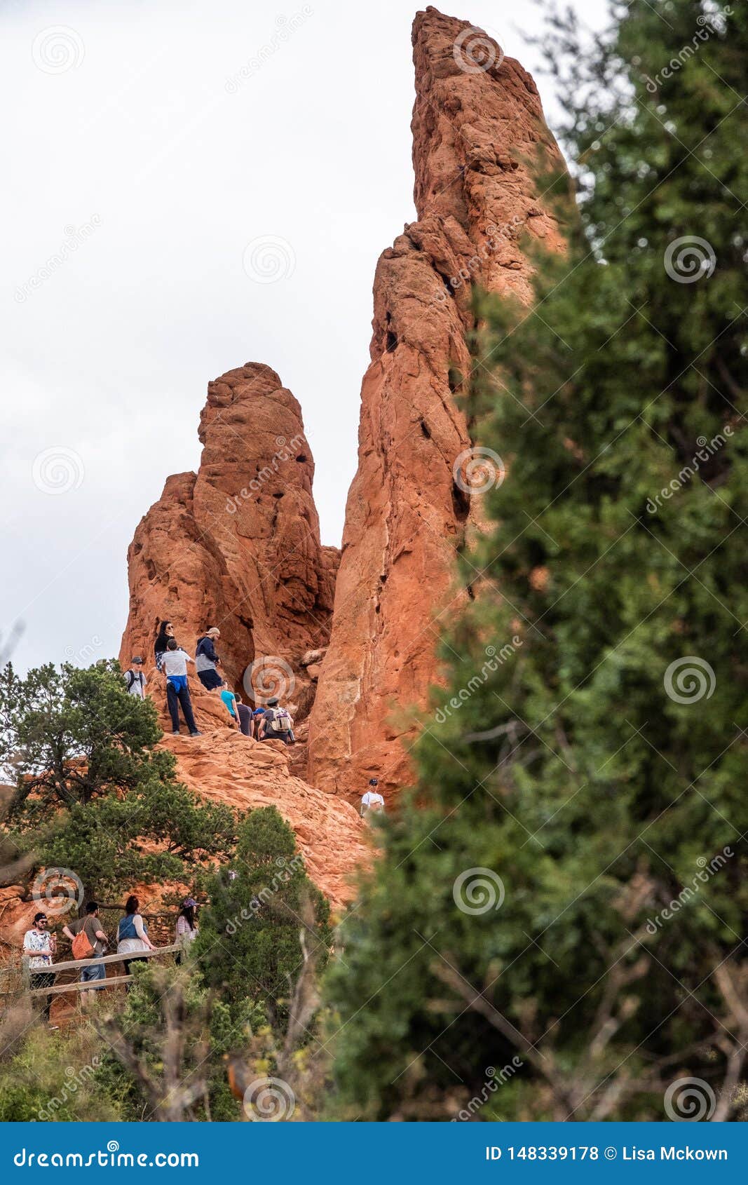 Tourists Wakling Hiking At Garden Of The Gods Colorado Springs