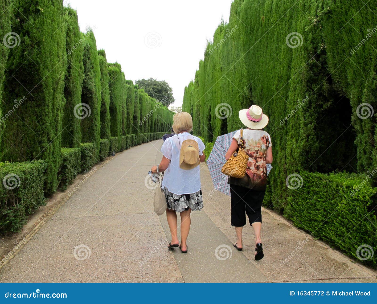 tourists walking - alhambra entrance