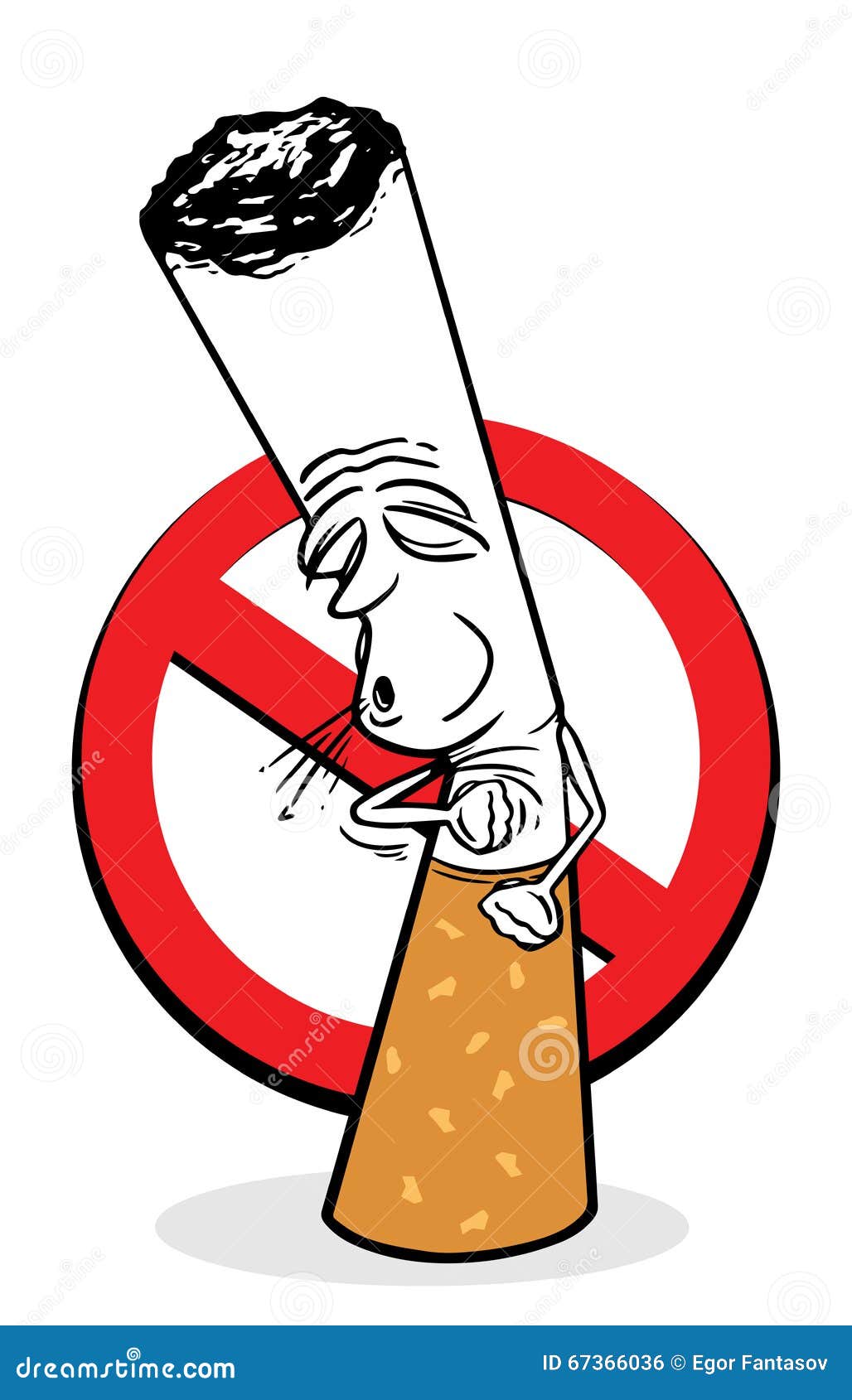 Toux De Cigarette De Bande Dessinée Aucun Fumage De Signe 