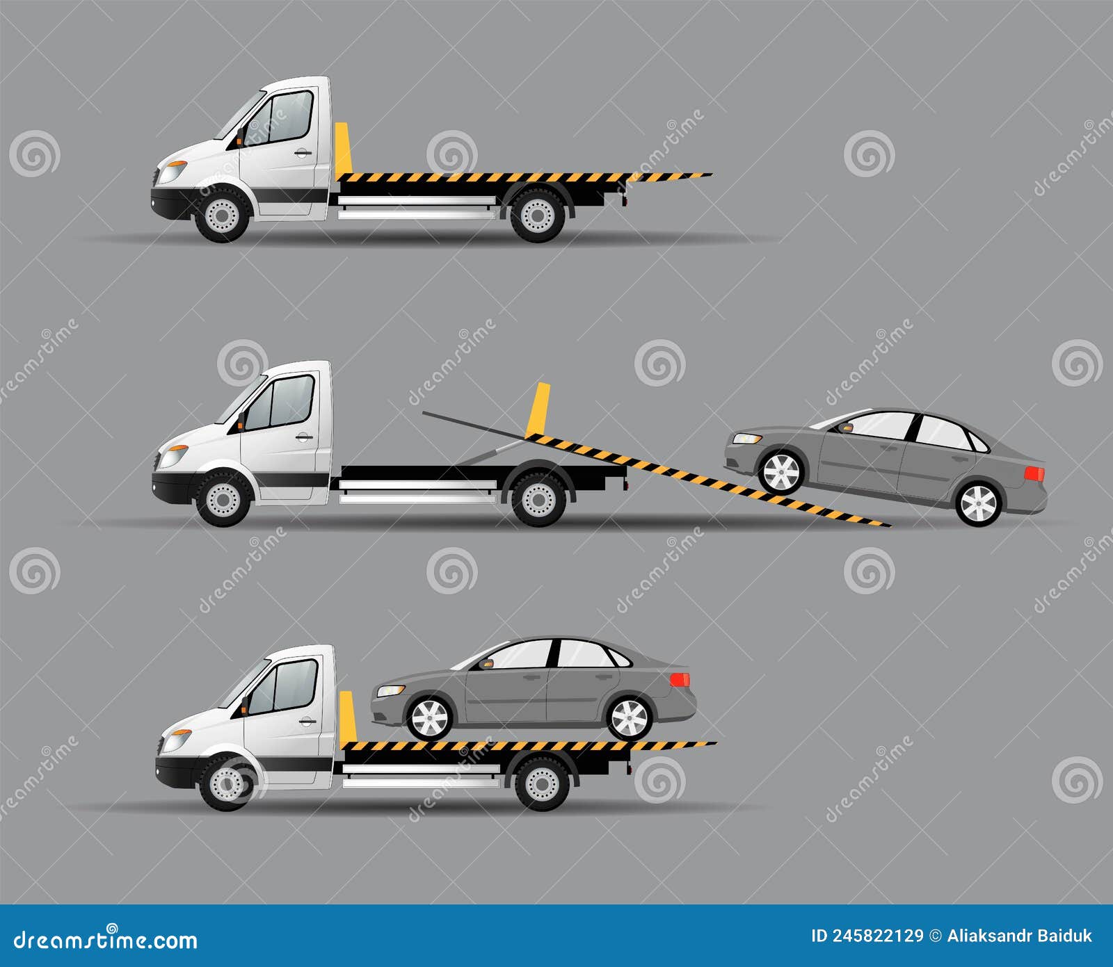 Tow Truck. The Process Of Evacuation Of Emergency Transport With