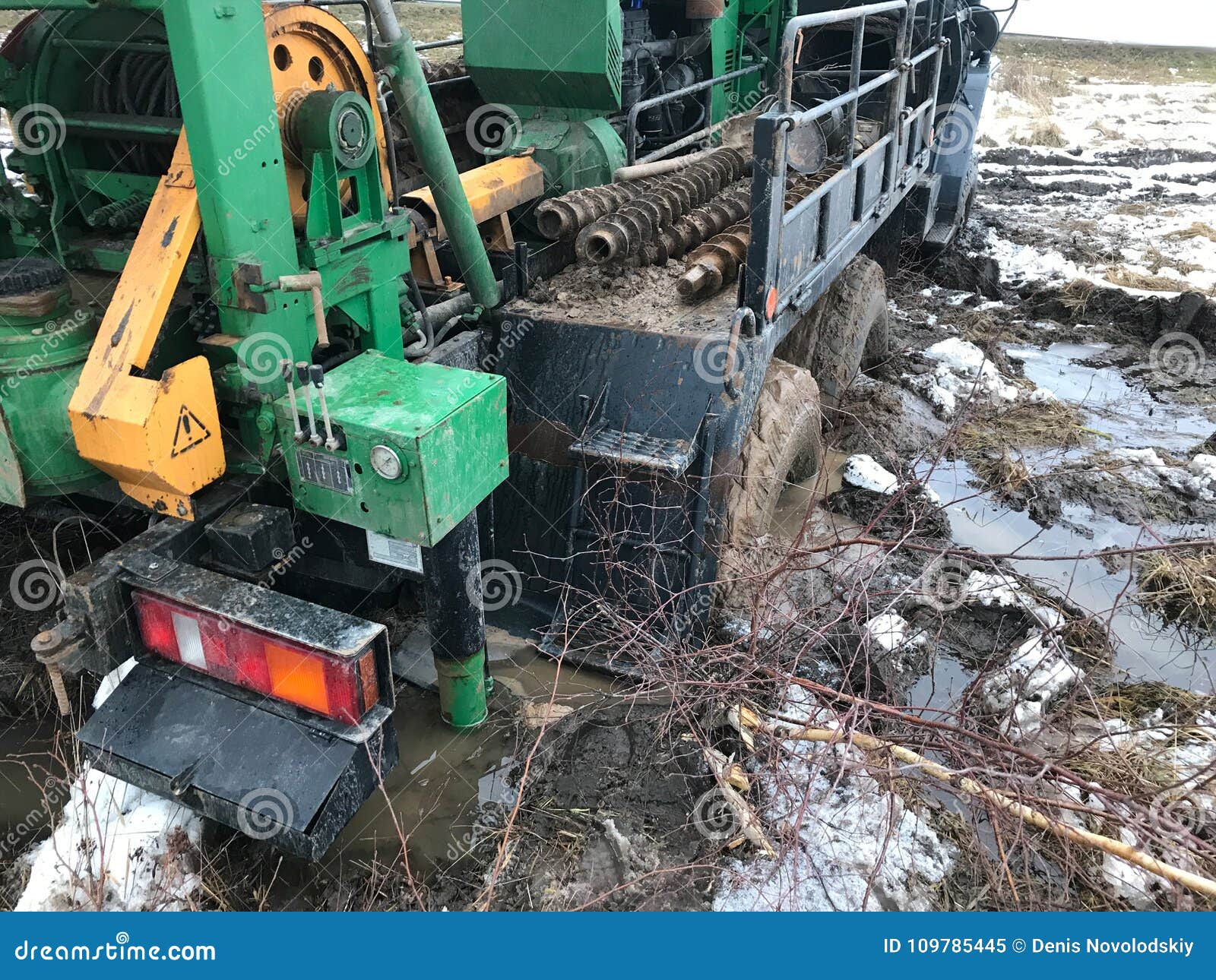 The Tow Truck Stuck In The Mud Stock Image Image Of Buried Deep The Tow Truck Stuck In The Mud Stock Image Image Of Buried Deep