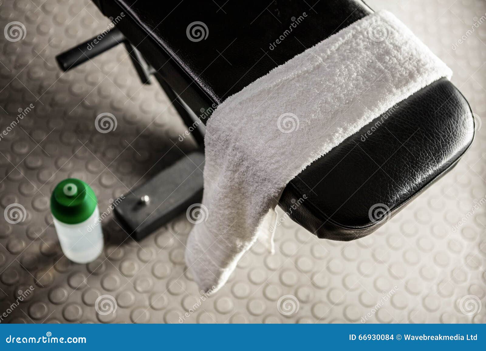 Towel on bench stock photo. Image of crossfit, weight 66930084