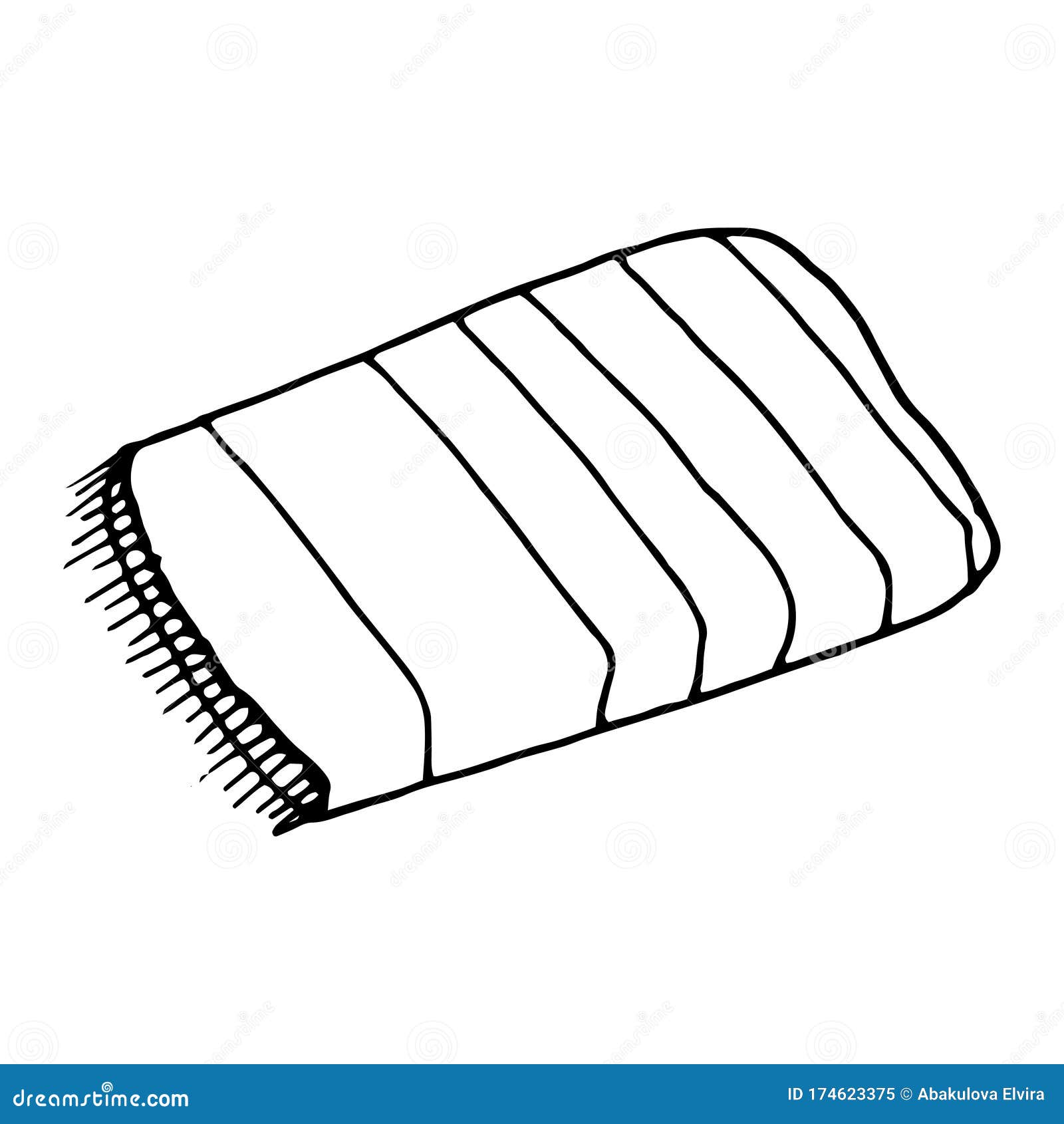 Towel Cartoon Vector and Illustration, Black and White Stock Vector -  Illustration of fleece, plaid: 174623375