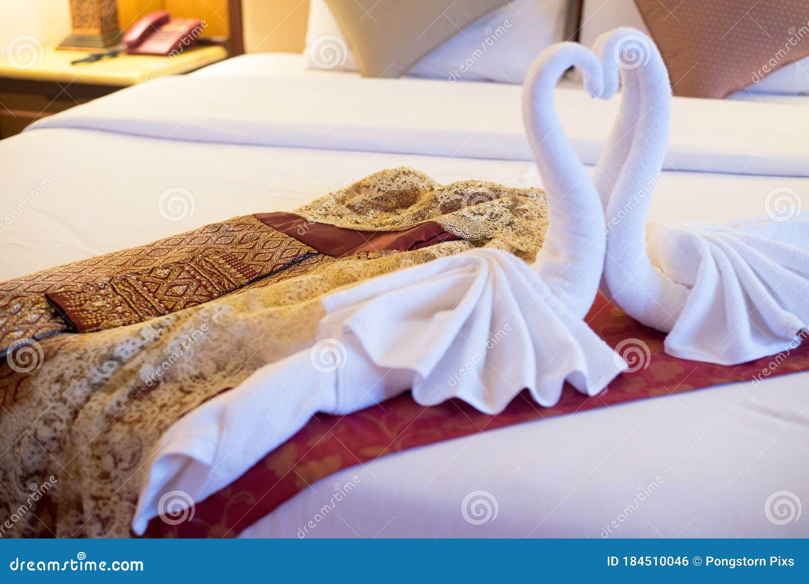 Towel Decoration for the Wedding Ceremony Stock Photo Image of