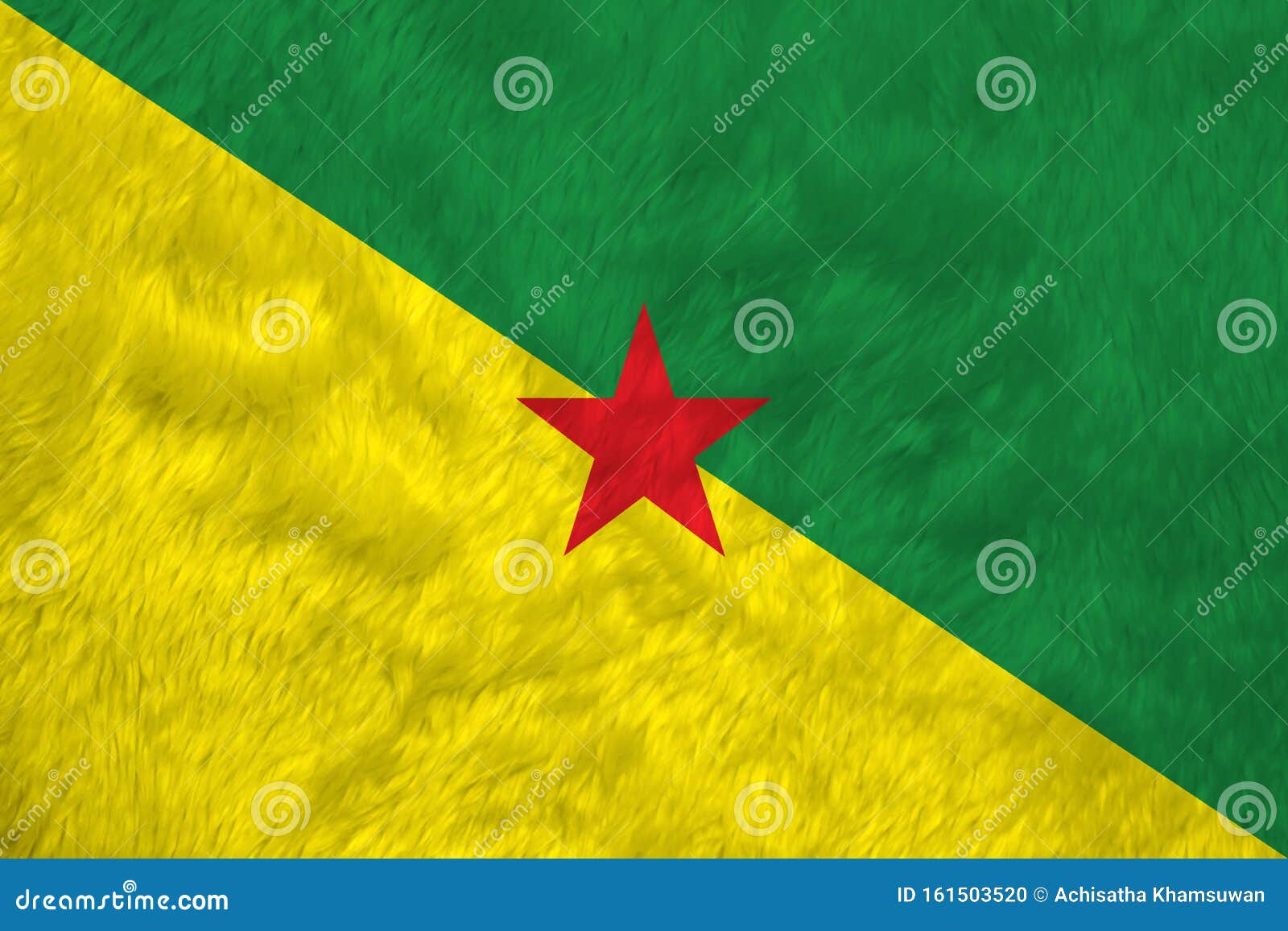 Towel Fabric Flag of Guiana. the Green and Yellow with Red Star Stock Photo - Image of patriotic, national: 161503520