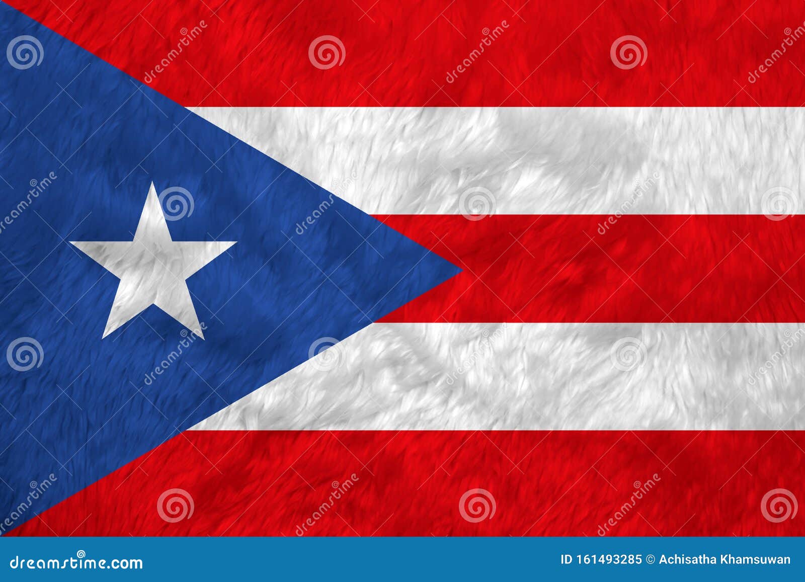 Towel Fabric Pattern Flag Of Puerto Rico Horizontal White And Red Bands With Isosceles Triangle Based On The Hoist Side And White Stock Image Image Of Detail Decor 161493285