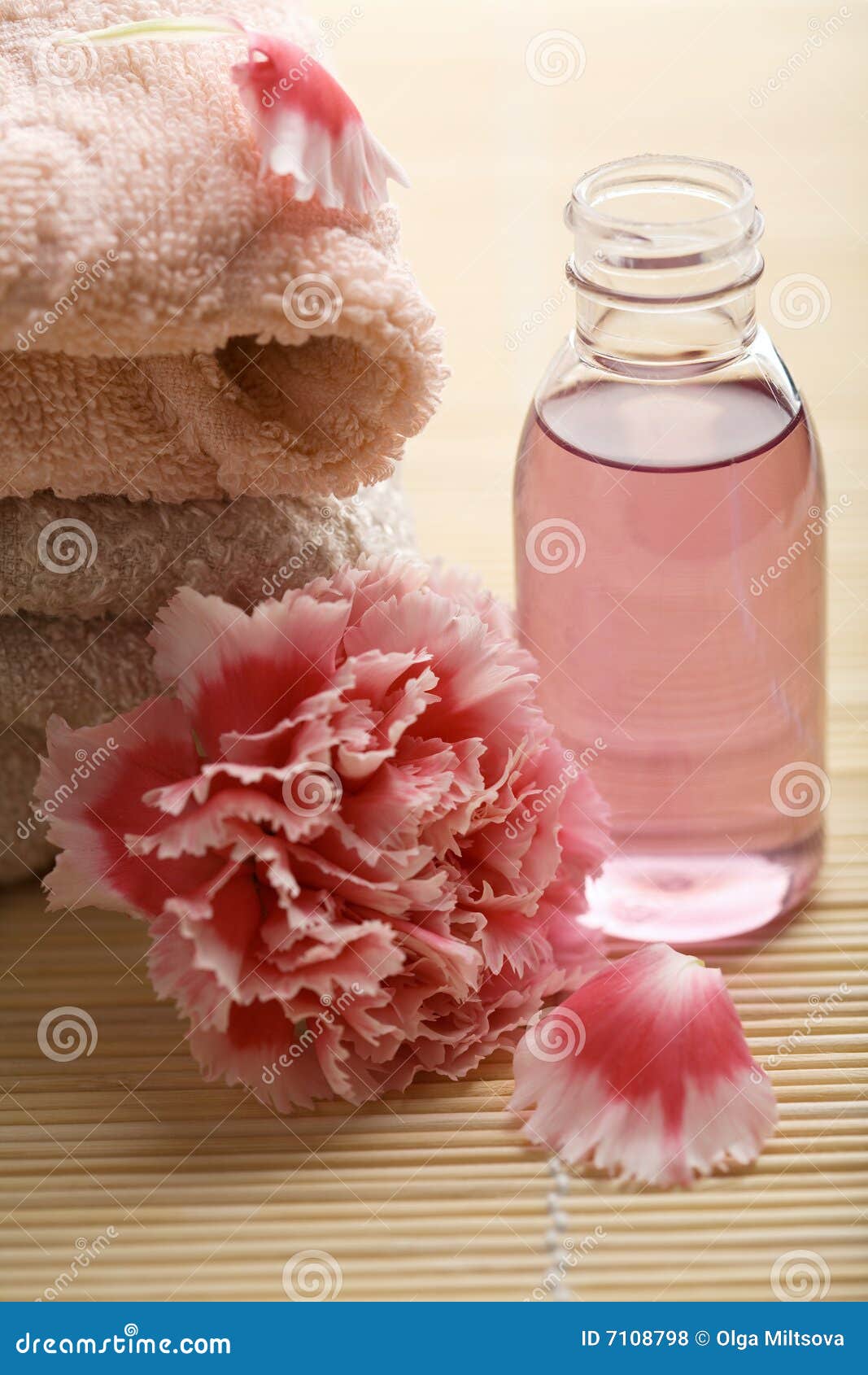 Towel, Flower and Essential Oil Stock Photo Image of bamboo