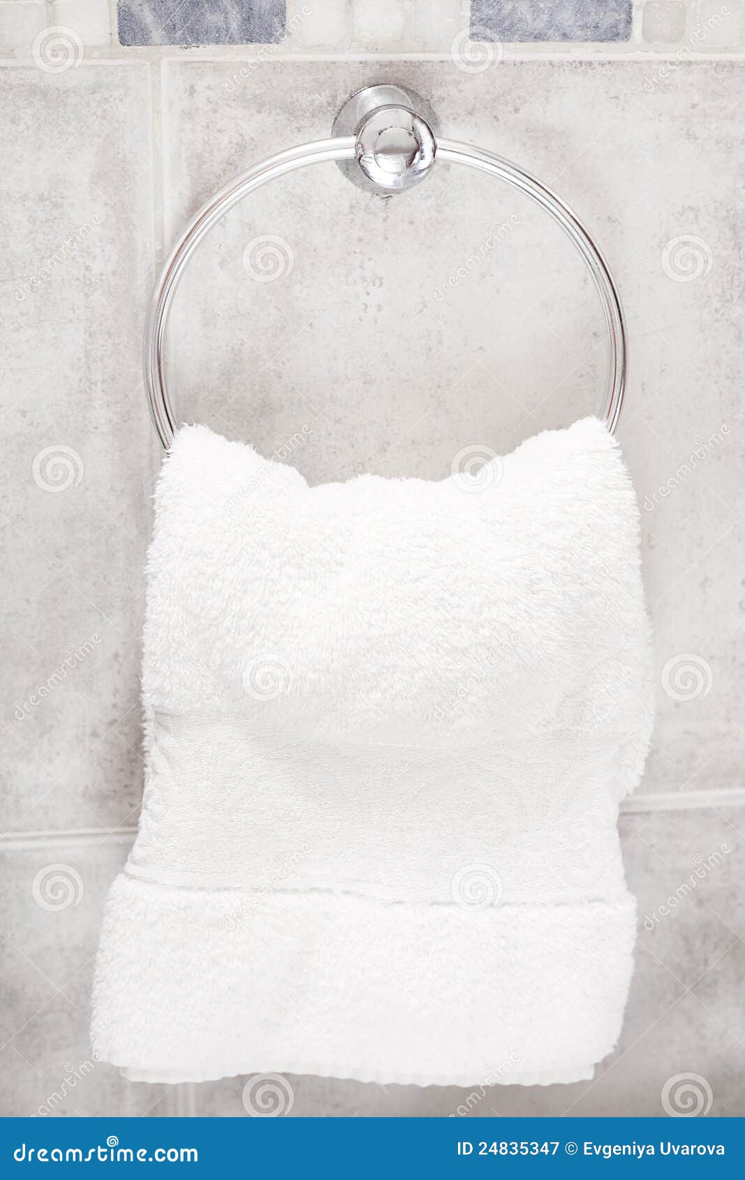 Towel hanging on the ring stock image. Image of style 24835347