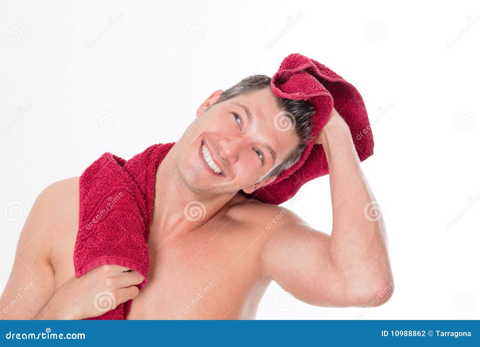 Towel man stock photo. Image of handsome, happy, fitness 10988862