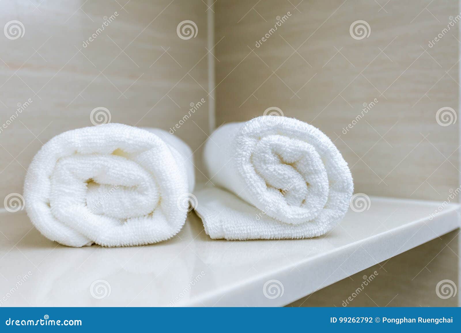 Towel roll on bathroom stock photo. Image of hotel, pile 99262792