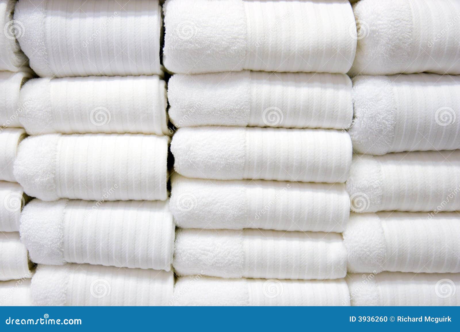 White Fluffy Bath Towels Stock Photo - Download Image Now