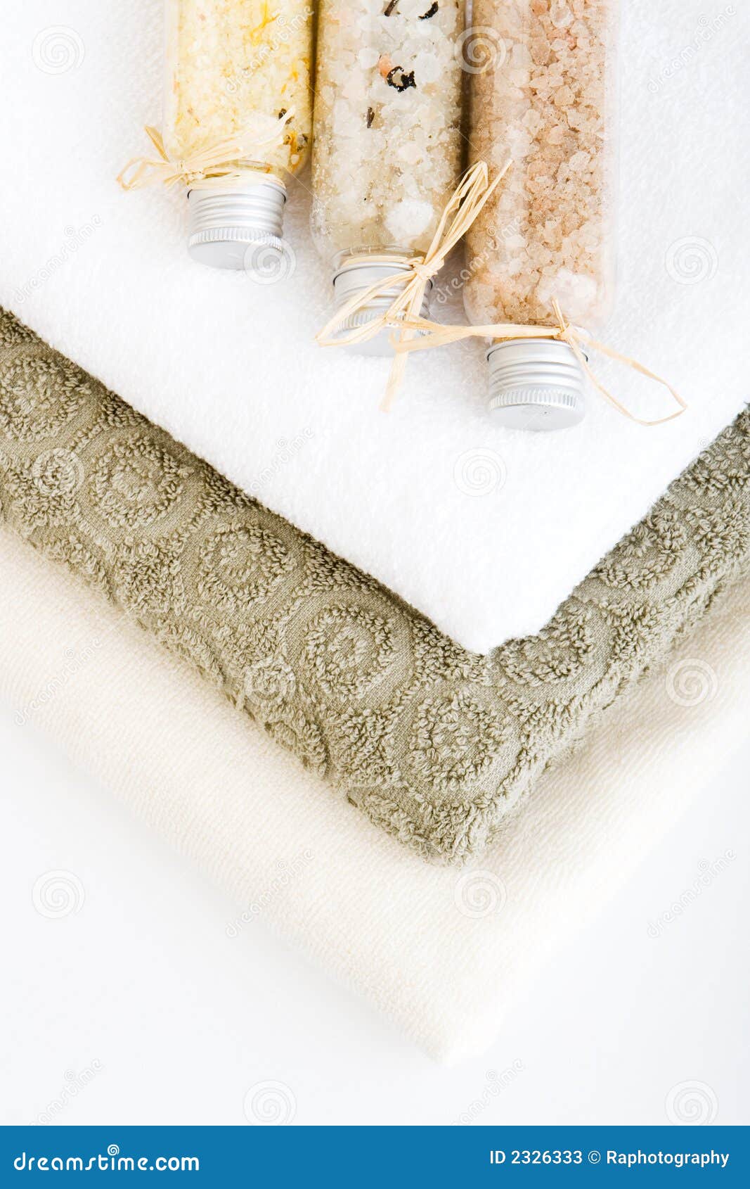Towels and bath salts (1) stock image. Image of soothe 2326333