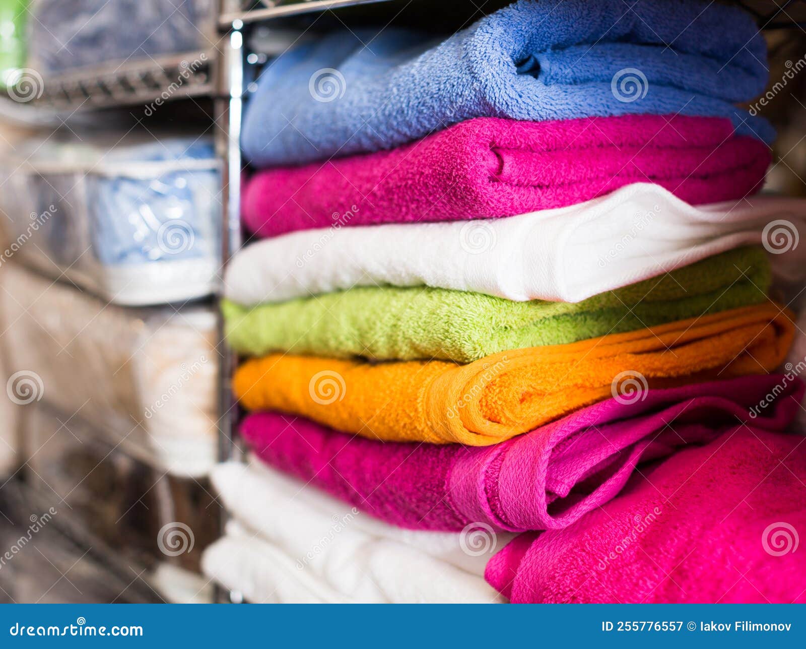 Towels for Bathroom in the Textile Store Stock Image Image of selecting, group 255776557
