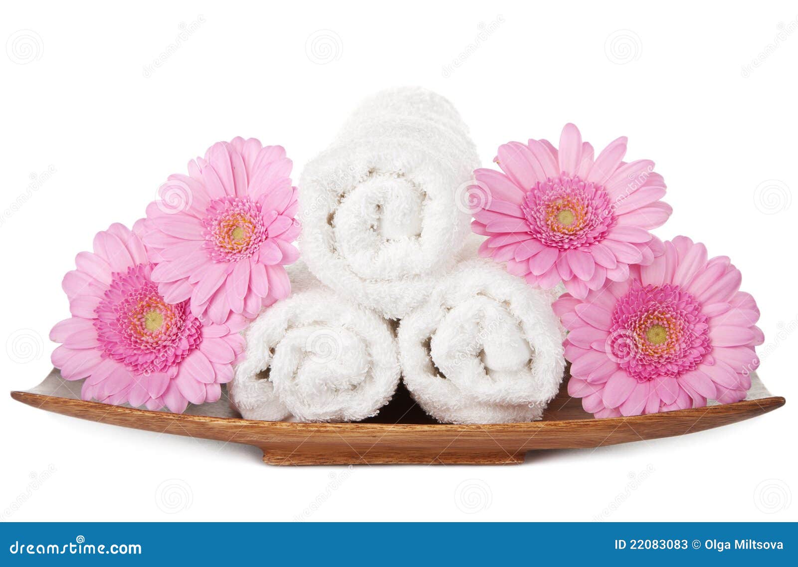 Towels and Flowers for Spa Isolated Stock Image Image of delicate