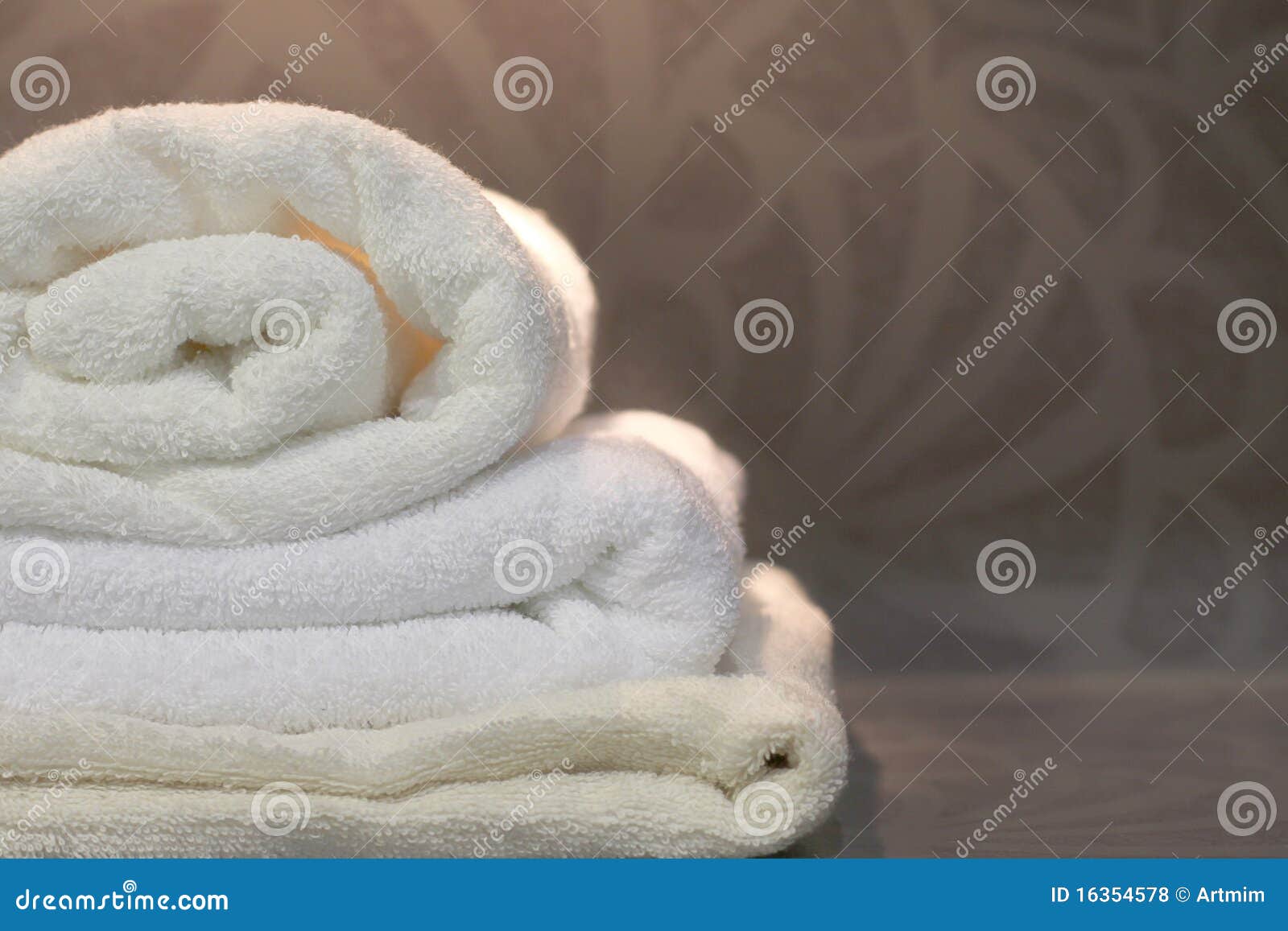 Towels in hotel bathroom stock photo. Image of hygiene 16354578