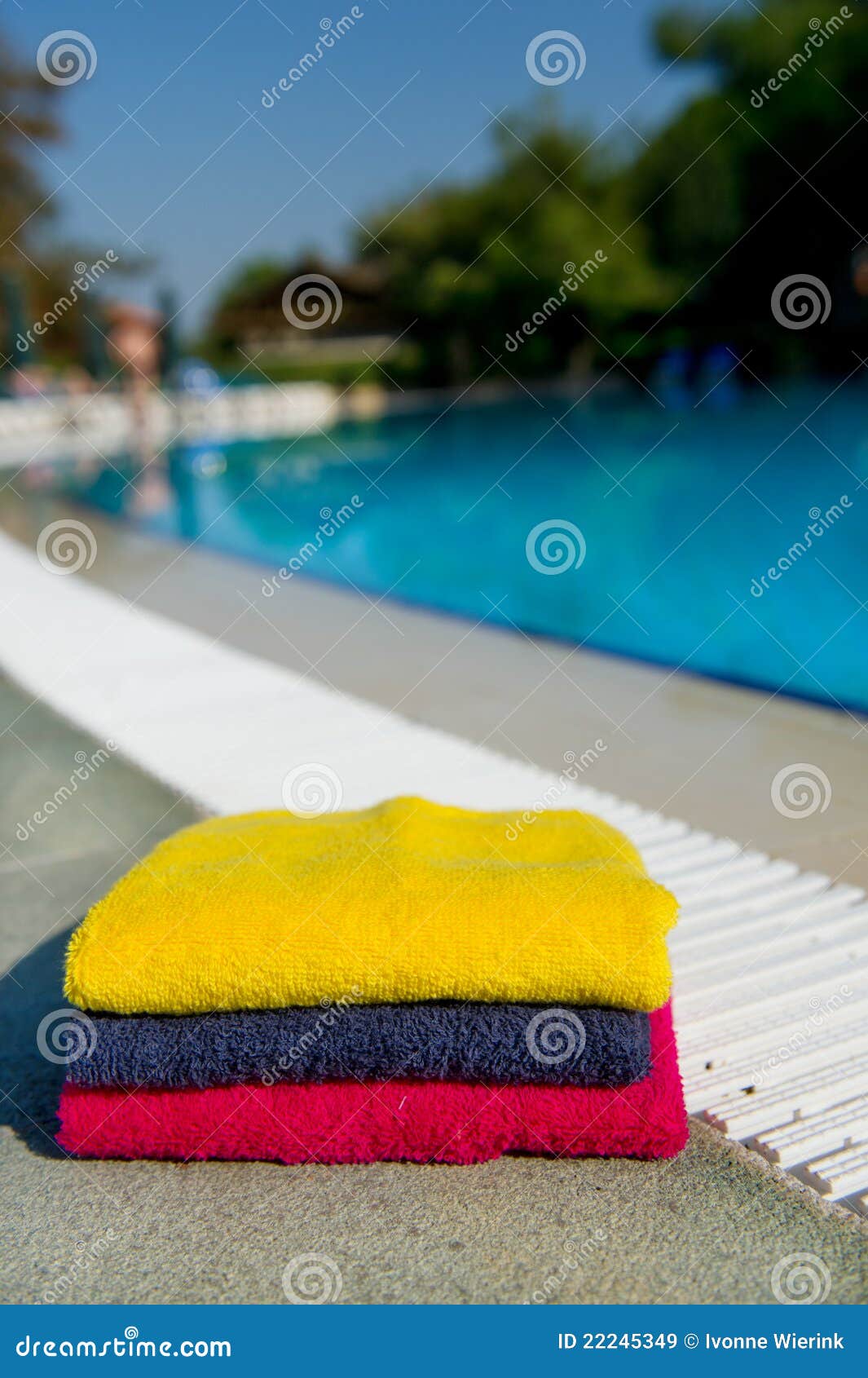 Towels Near the Swimming Pool Stock Image Image of swimming, stacked