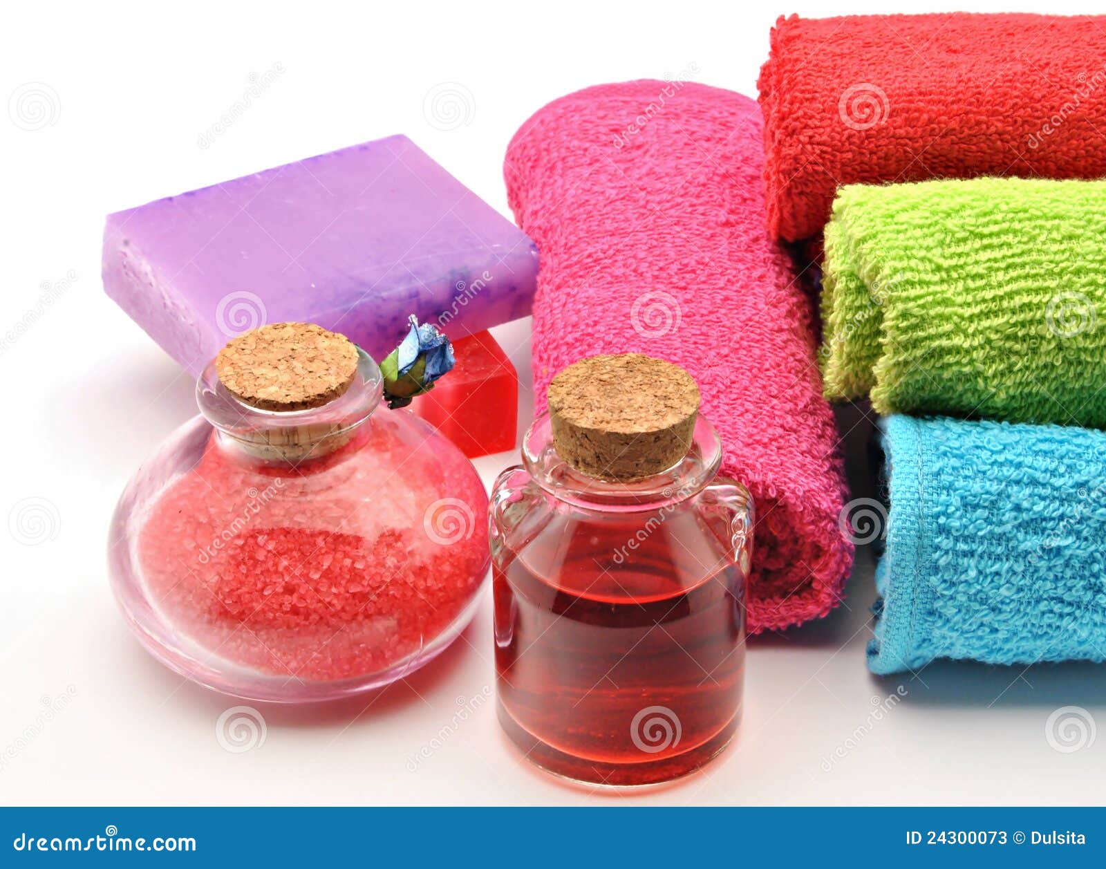 Towels and soaps stock image. Image of relax, health 24300073