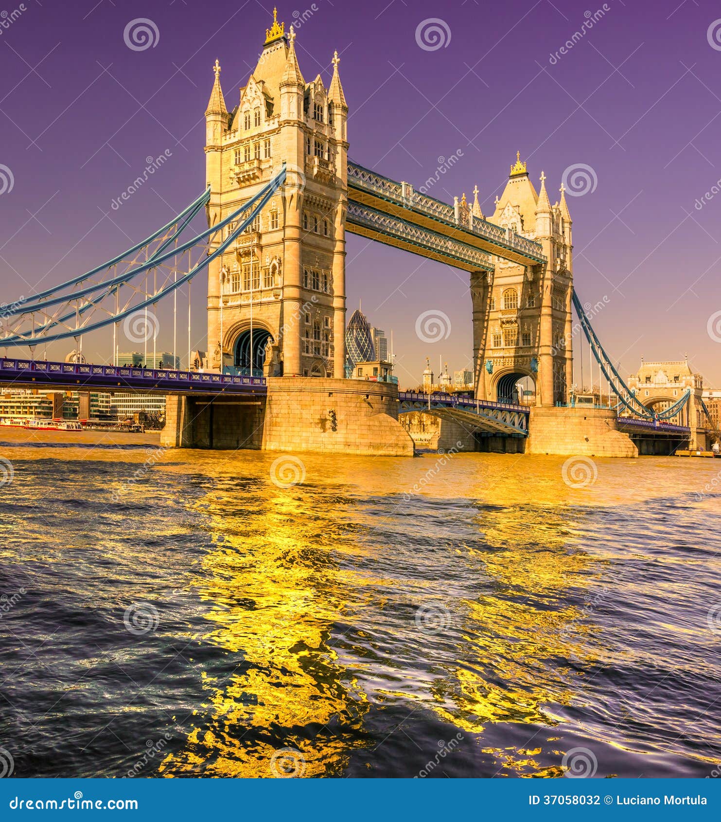 Tower Bridge, London, UK stock photo. Image of night 37058032