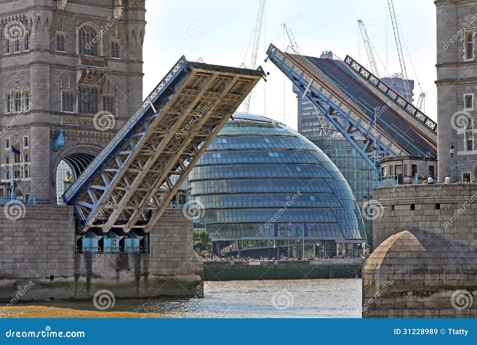 Tower Bridge Open Stock Image Image Of Span Detail 3122