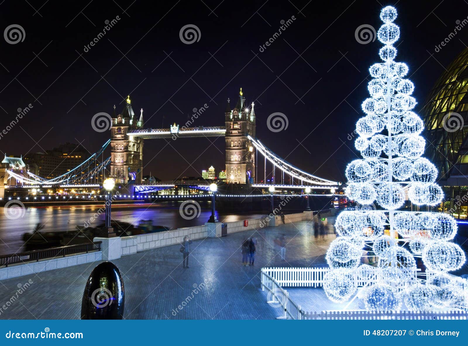Tower Bridge And The River Thames At Christmas Editorial 