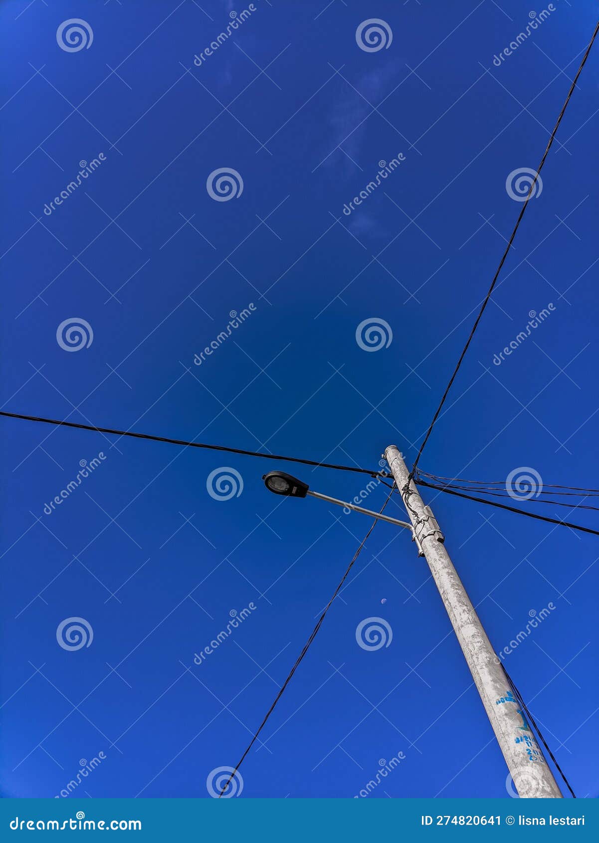 A Tower Cable with the Blue Sky in the Morning Stock Image Image of