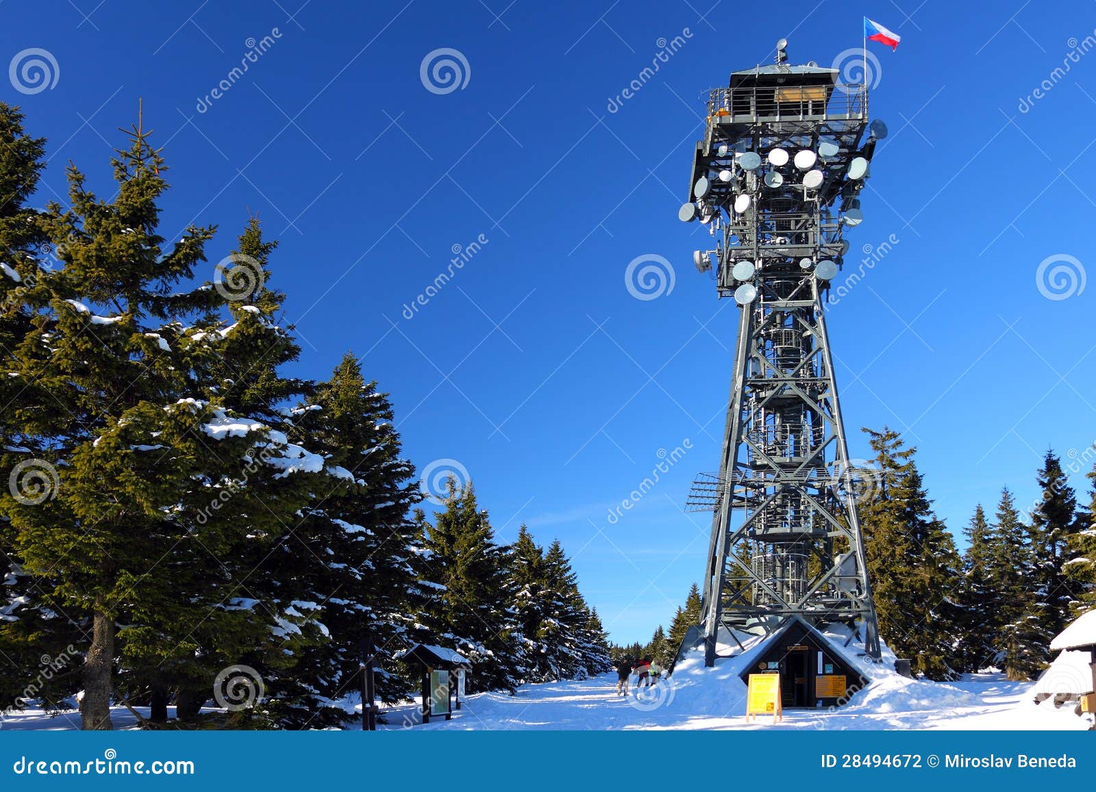 Czech Republic - tower Cerna hora (Black mountain) in winter