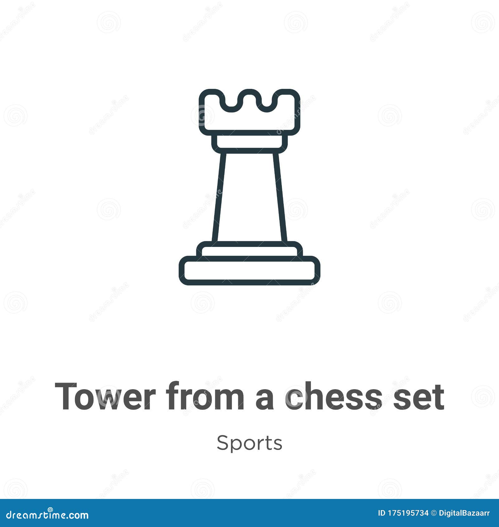 Chess pieces line collection. Chess game icon set. Simple flat set