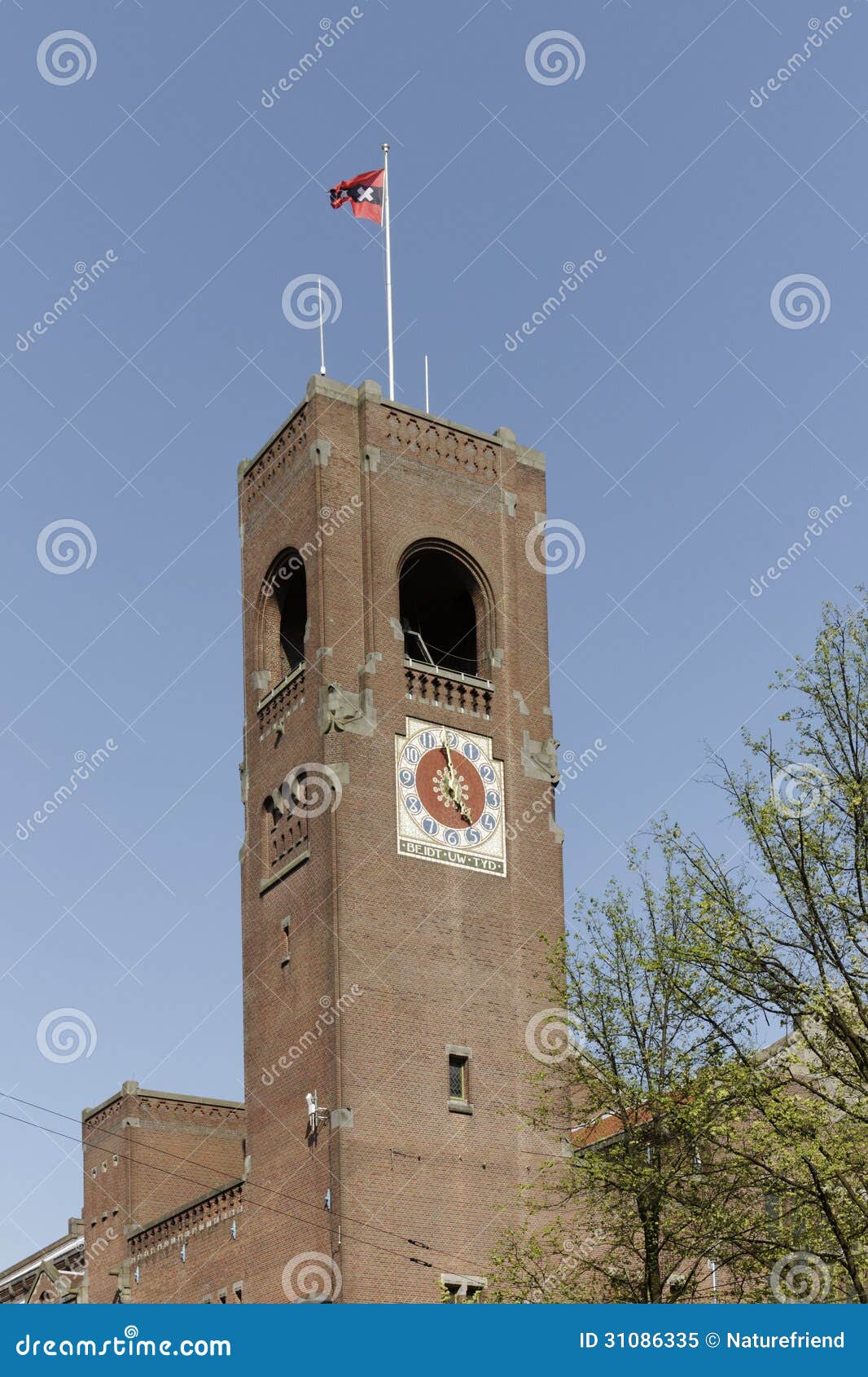 Tower with Clock in Amsterdam, Netherlands Stock Image Image of dutch